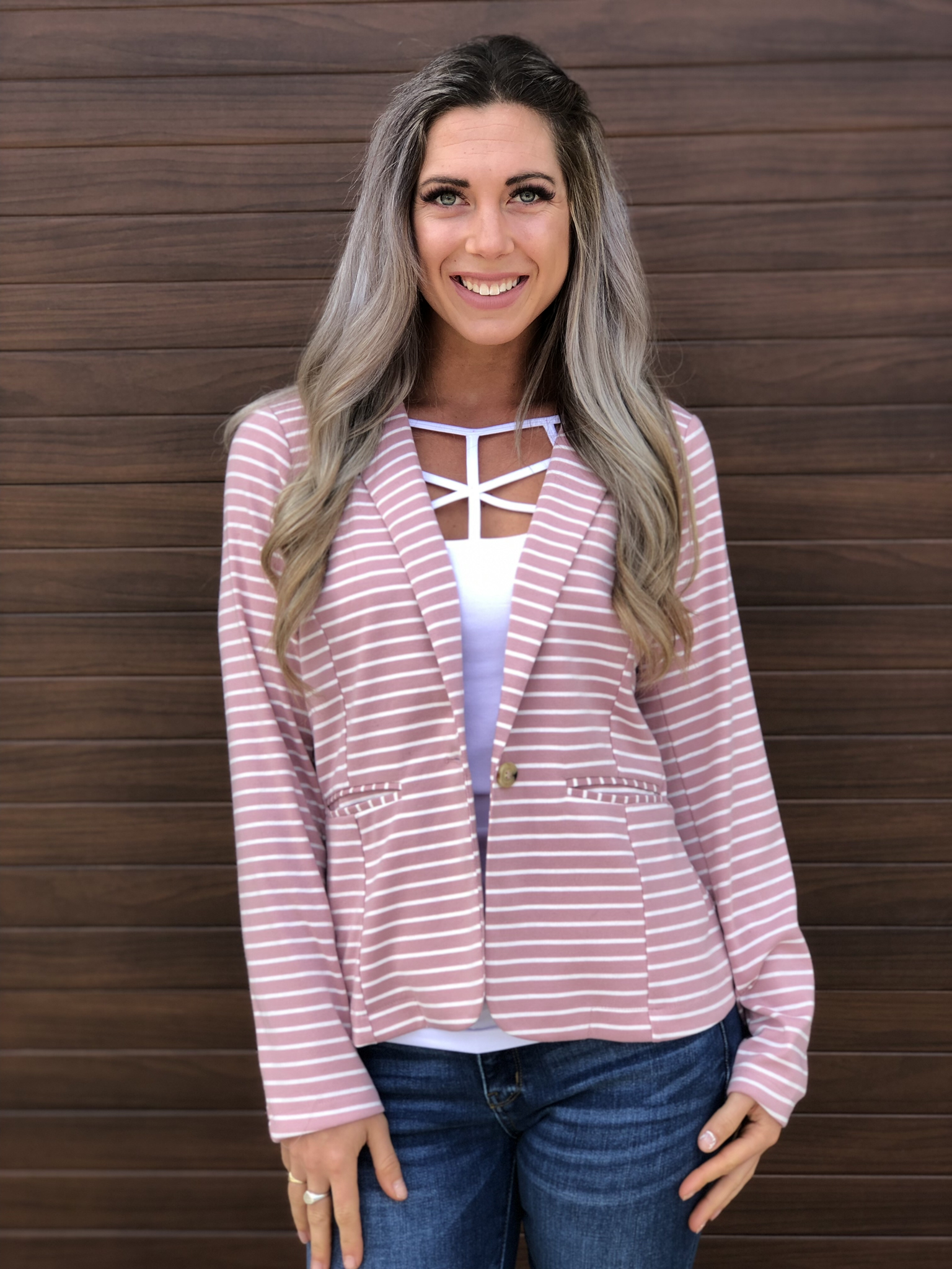 Blush Stripe Blazer 83254