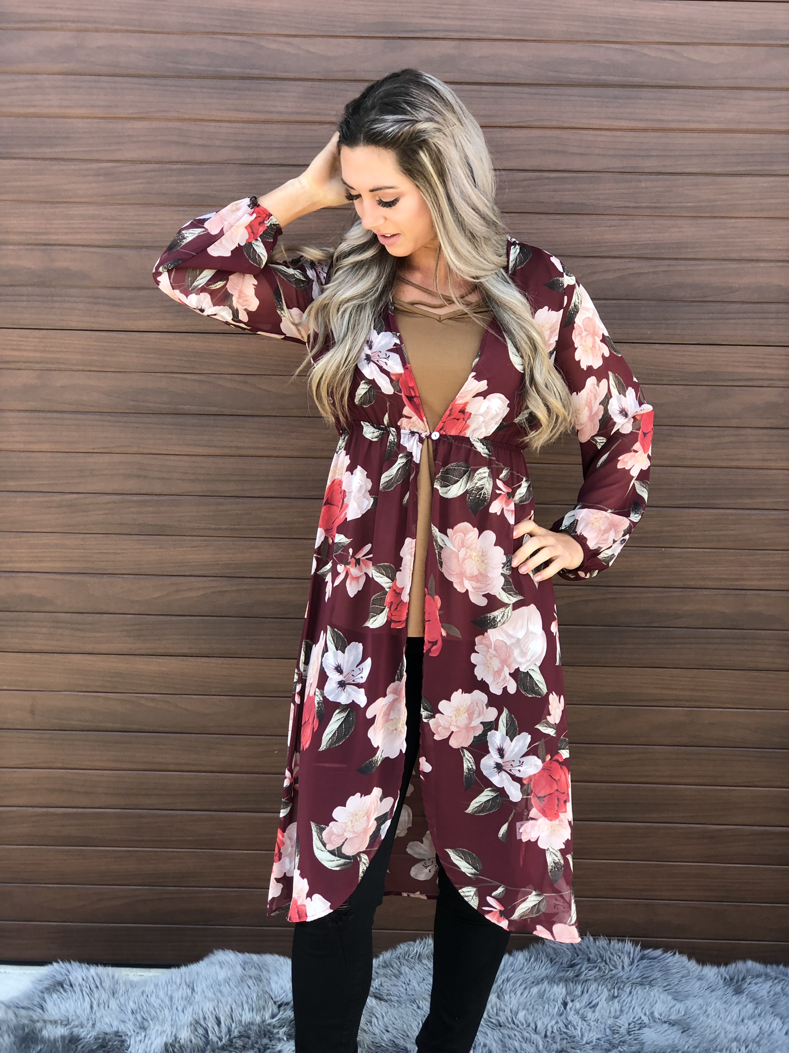 Burgundy Overlay Duster