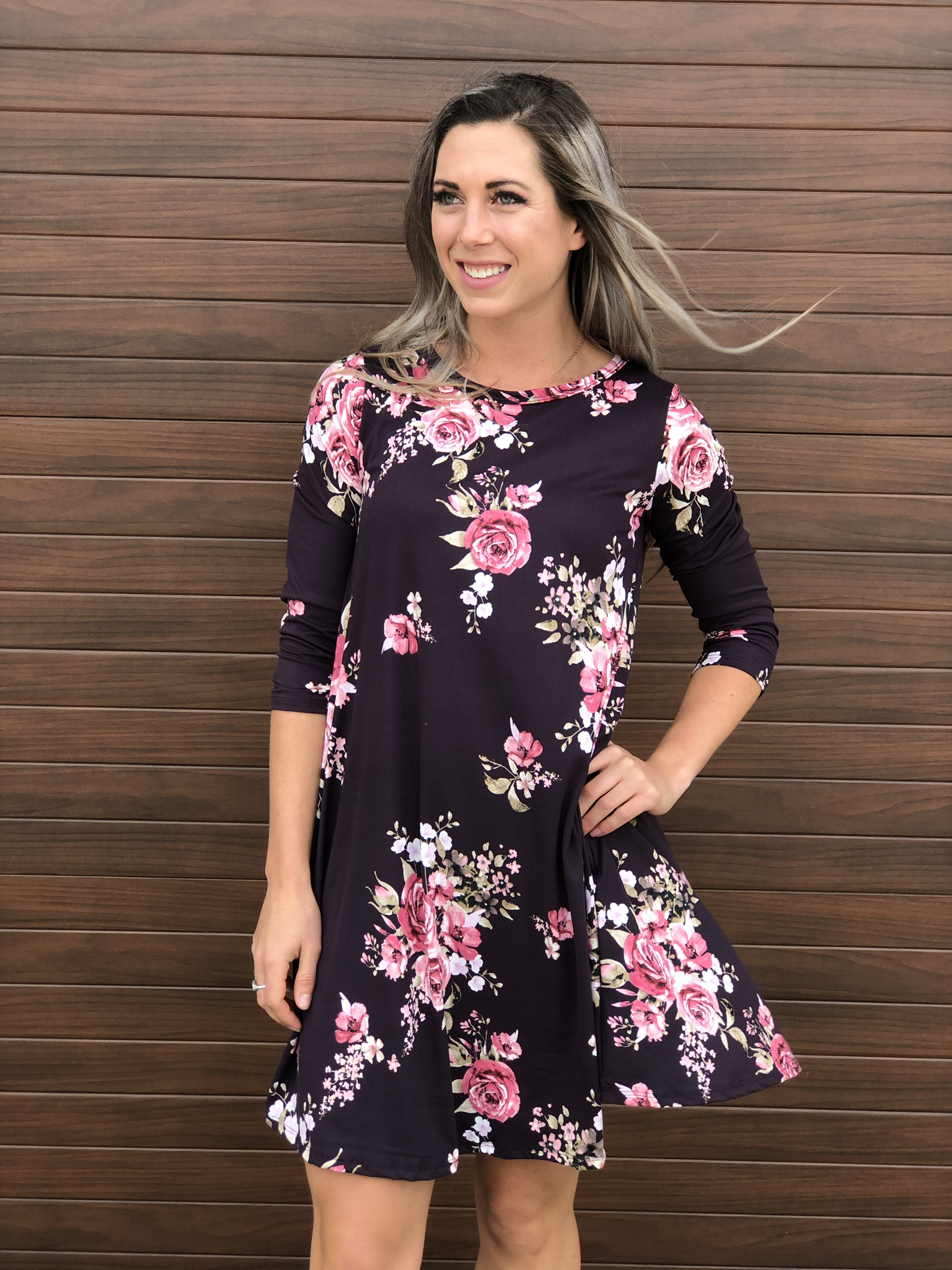 Purple Floral Dress 83740