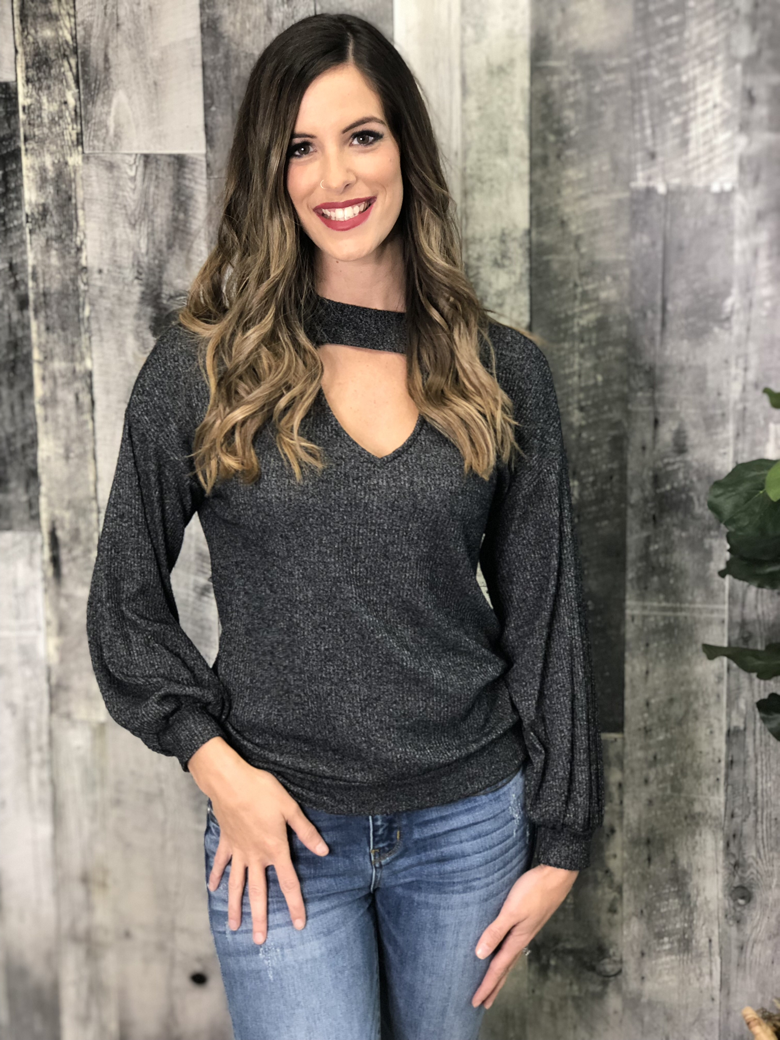 The Charcoal Choker Top 23894