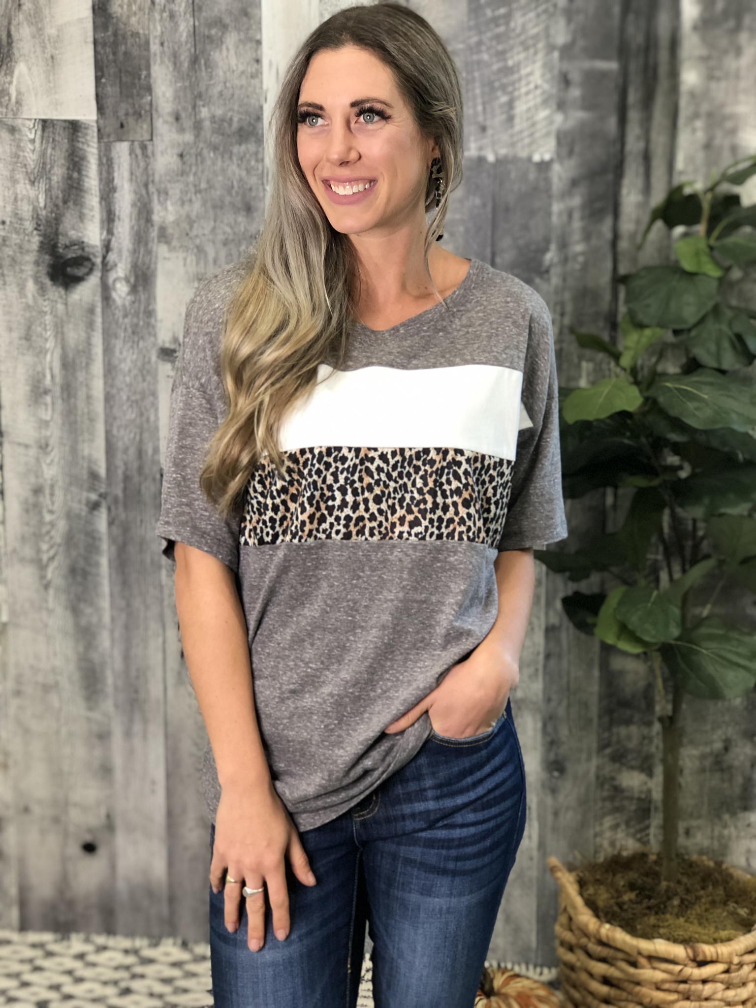 Color Block Tee - Cheetah 83835