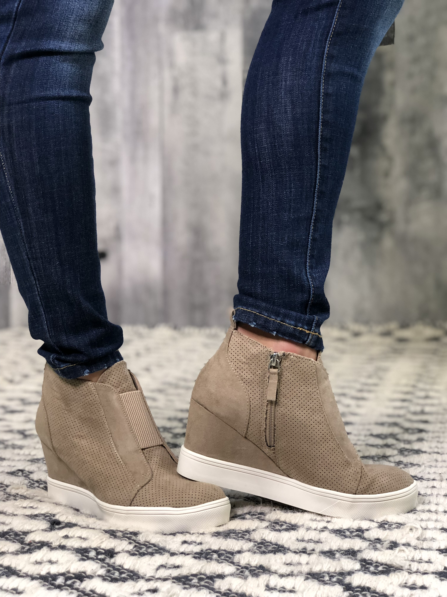 Taupe Blogger Inspired Wedge Bootie 83816
