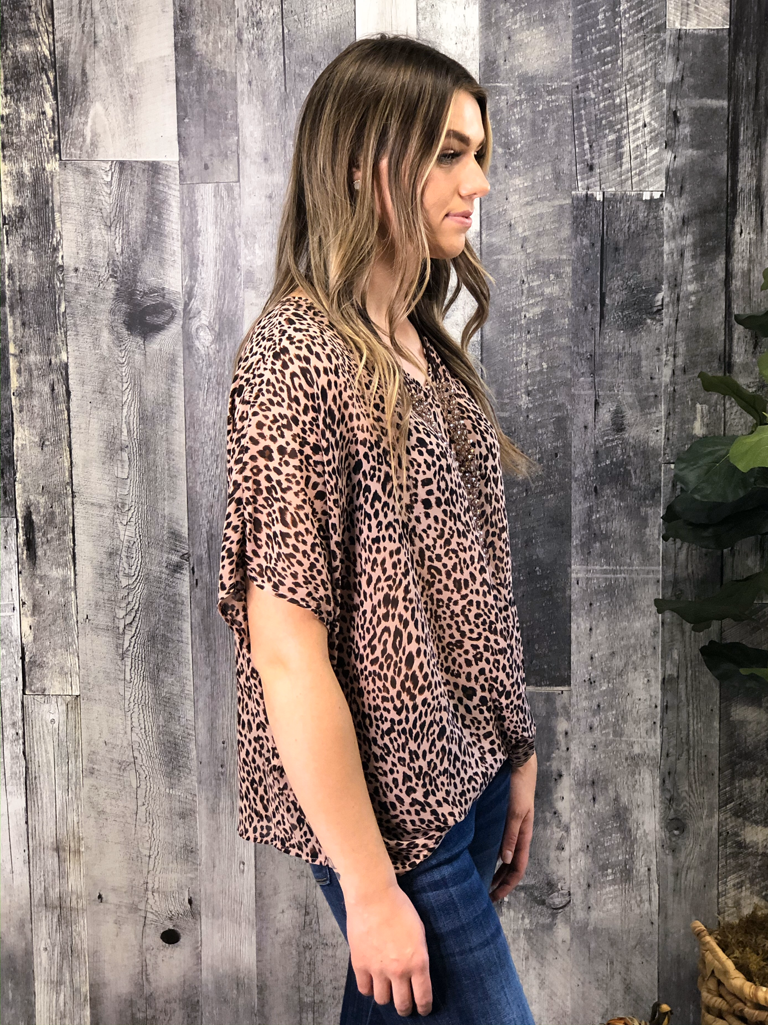 Blush Animal Print Blouse