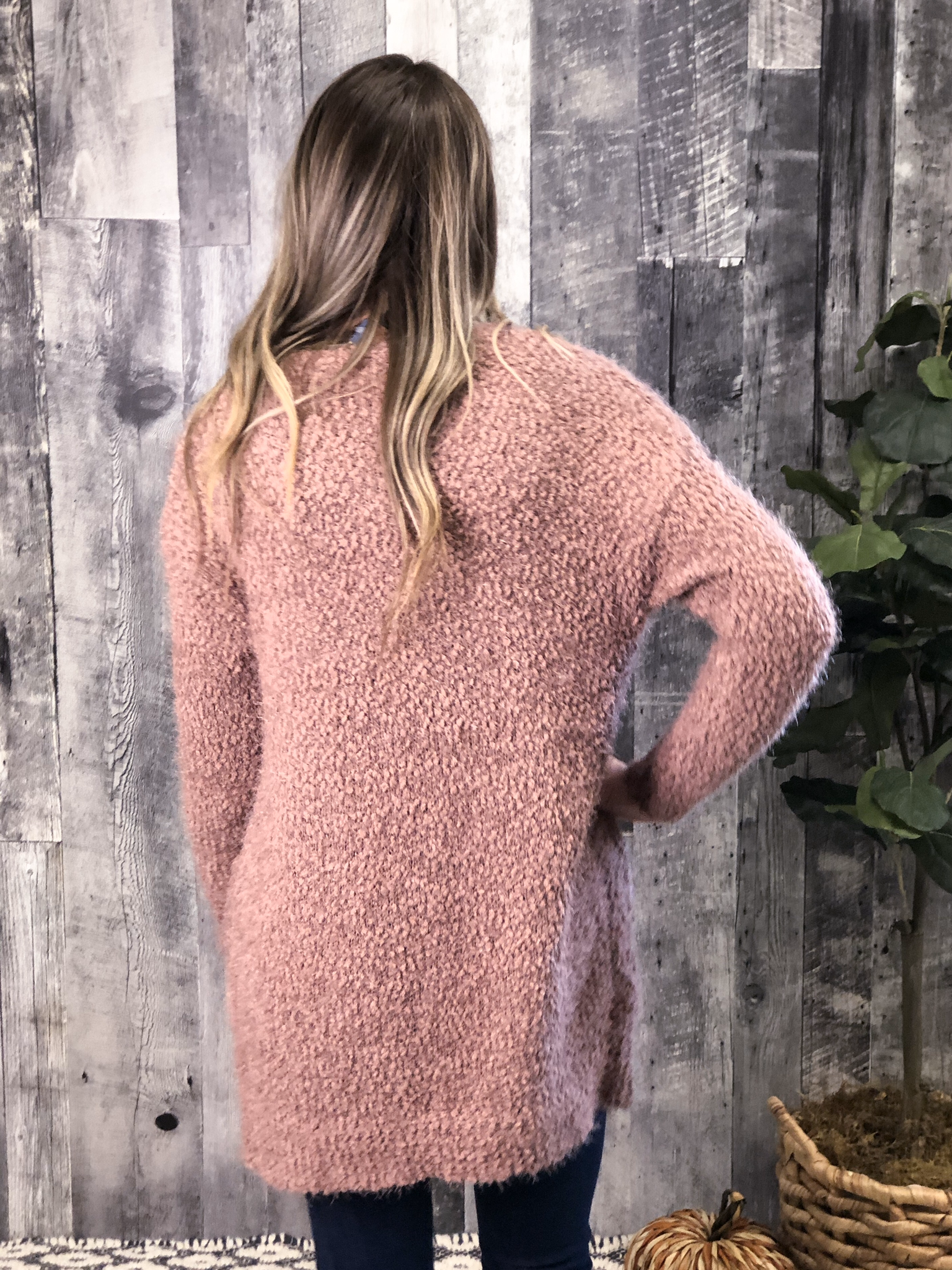 Purple Mauve Sweater Cardigan