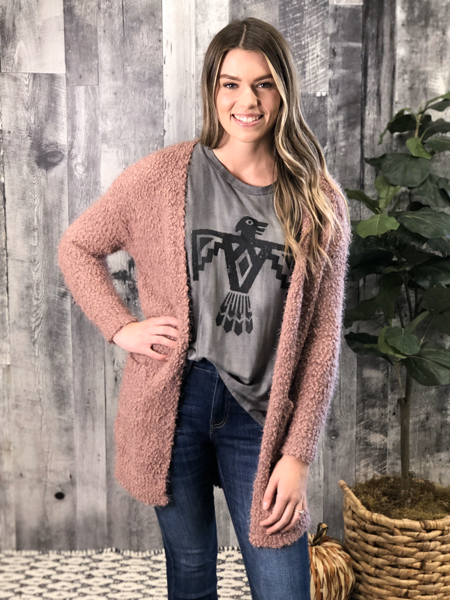 Purple Mauve Sweater Cardigan 840101