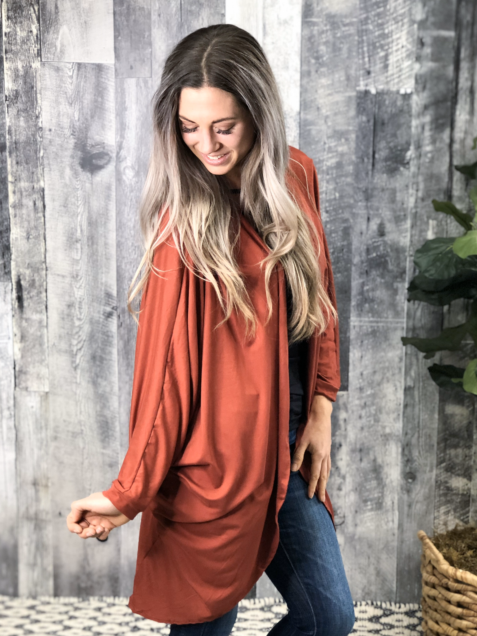 Dolman Cardigan - Rust