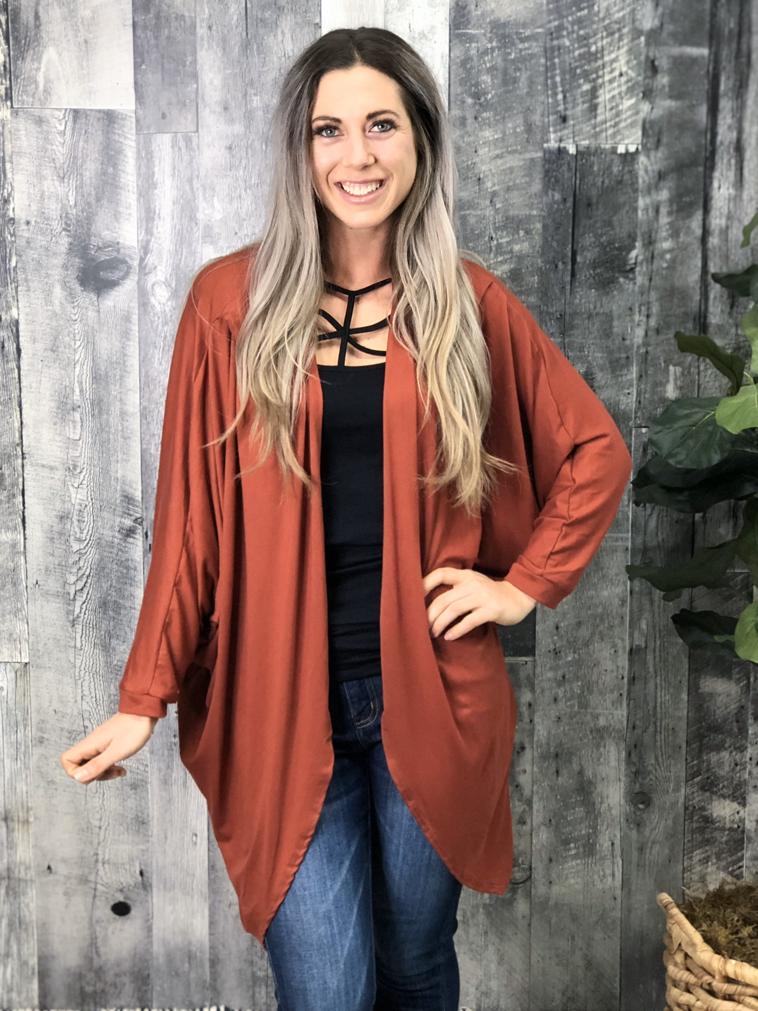 Dolman Cardigan - Rust 99163