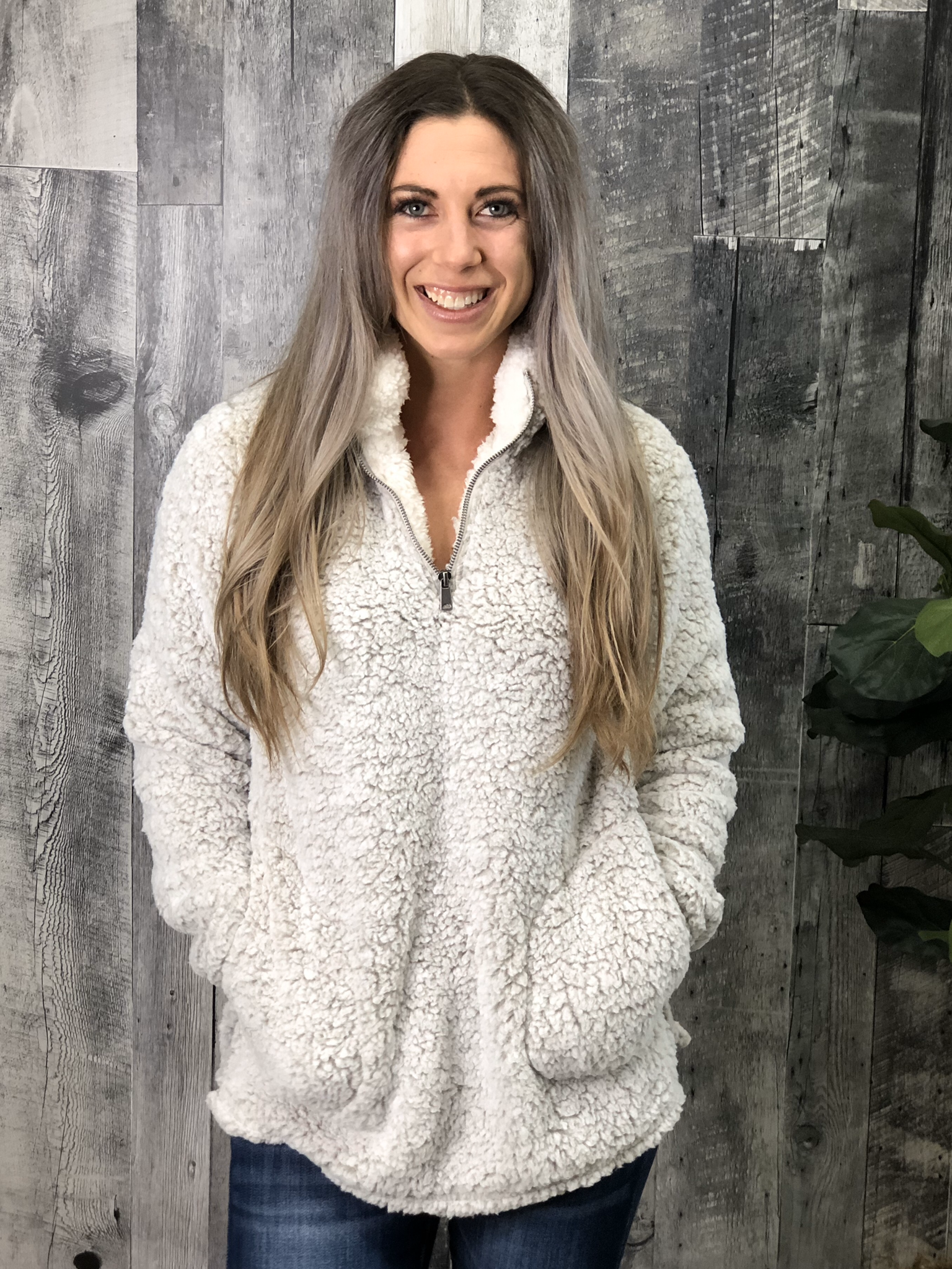 Teddy Bear Sherpa Pull Over - Cream 84083