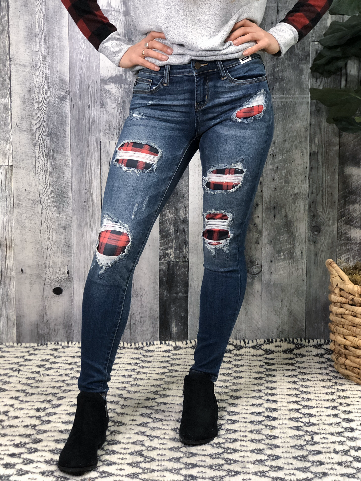 Buffalo Plaid Skinny Jean 84091