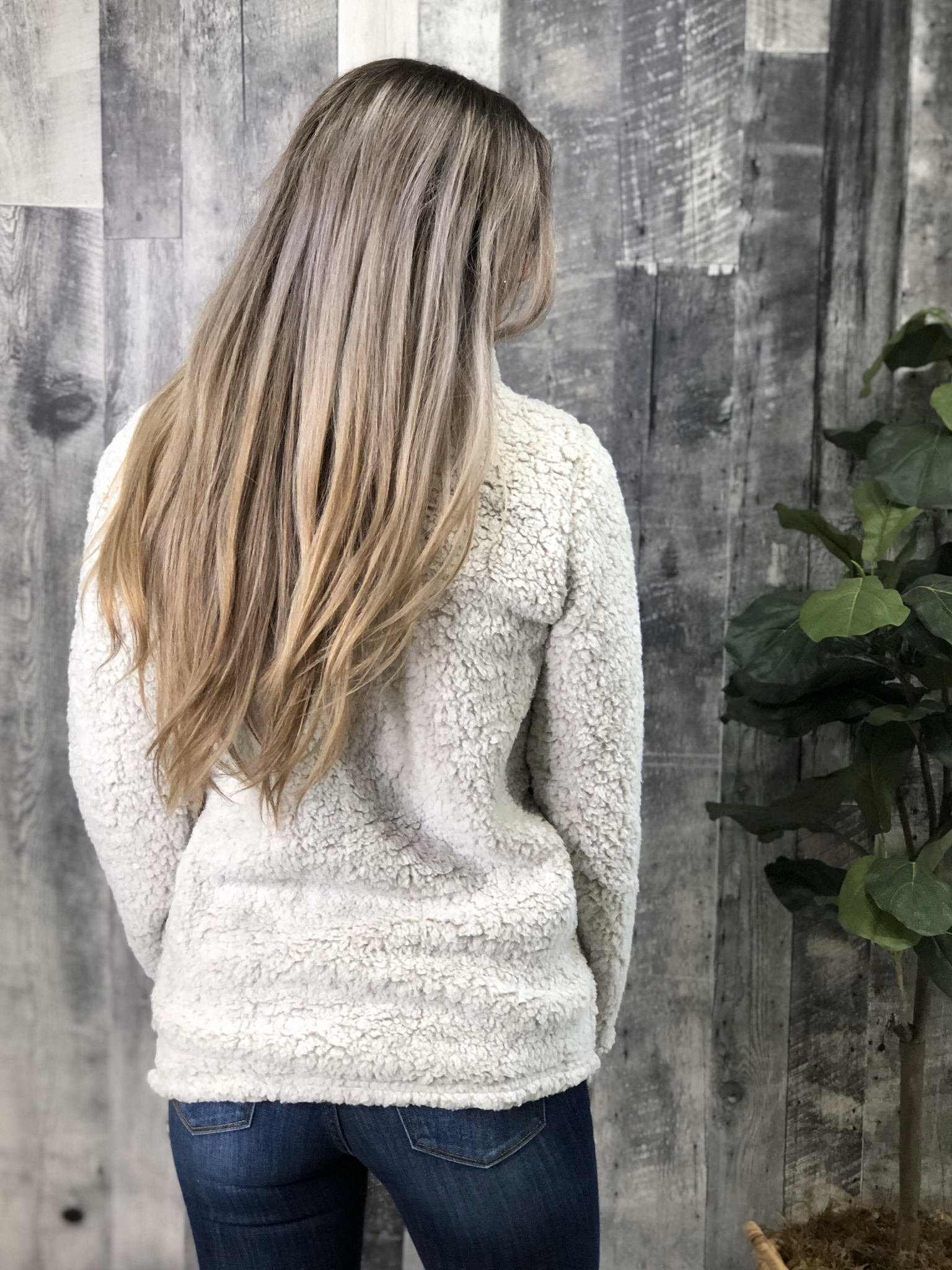 Teddy Bear Sherpa Pull Over - Cream