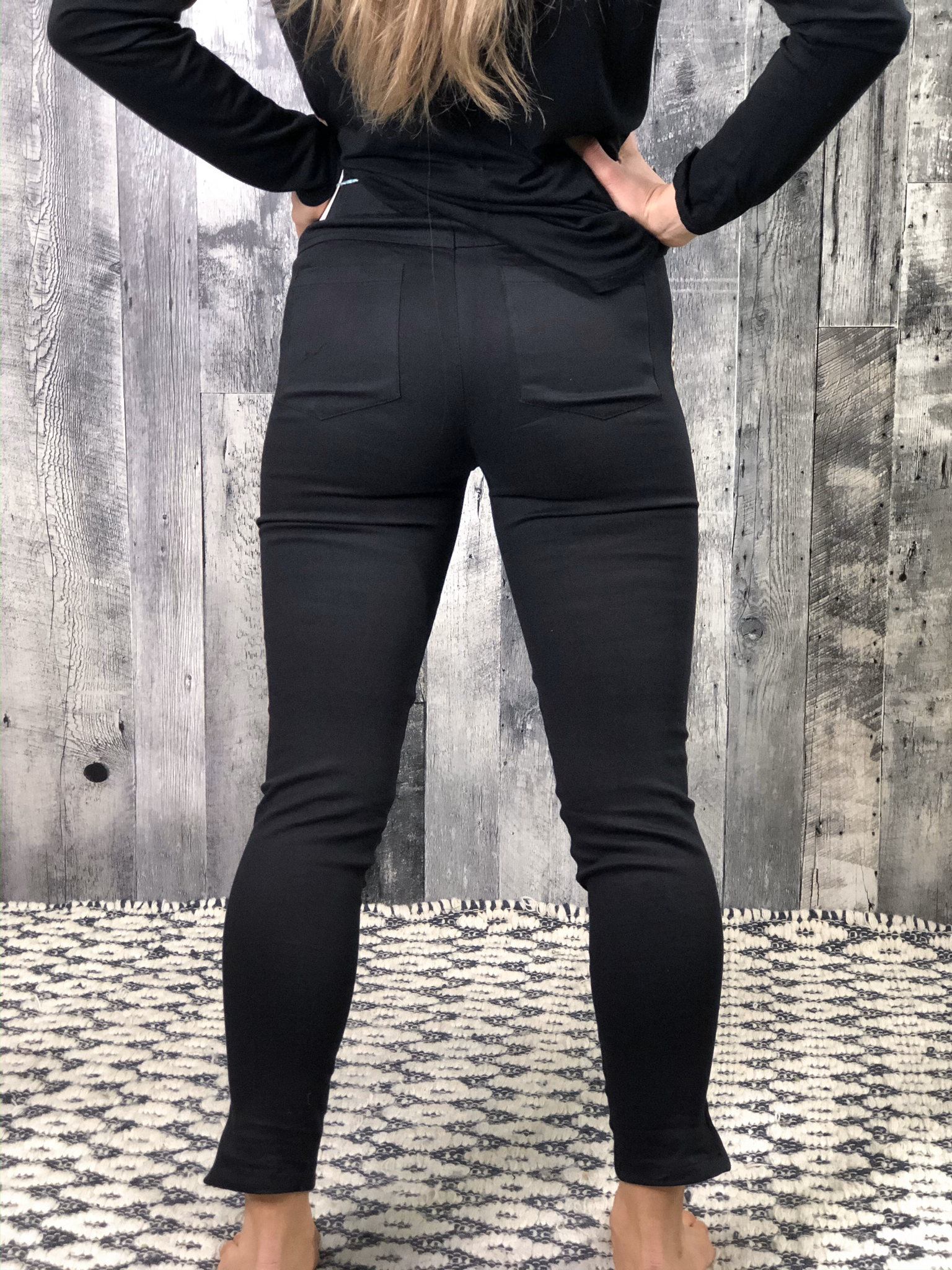 Black Cheetah Stripe Pants with zipper detail