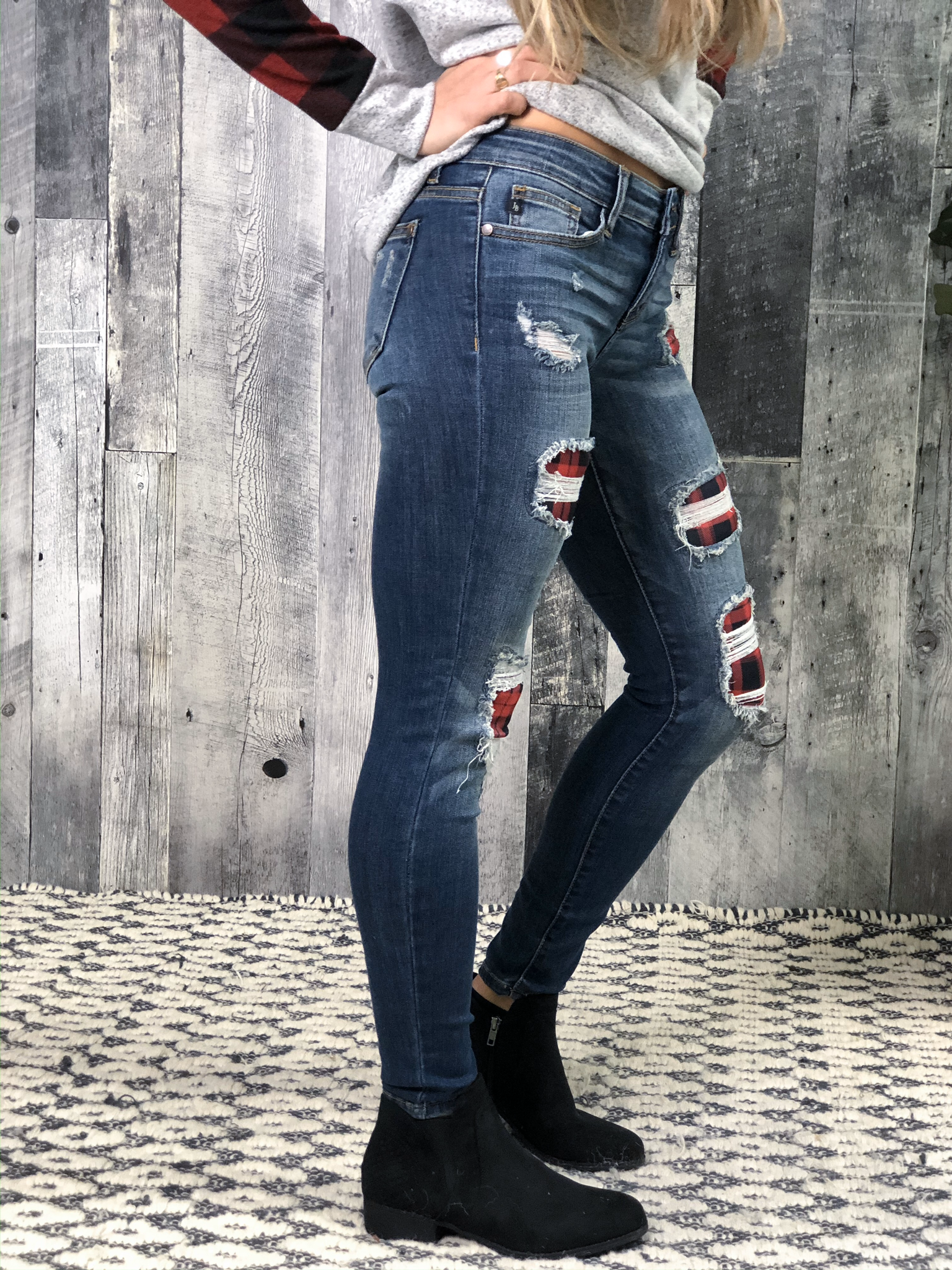 Buffalo Plaid Skinny Jean