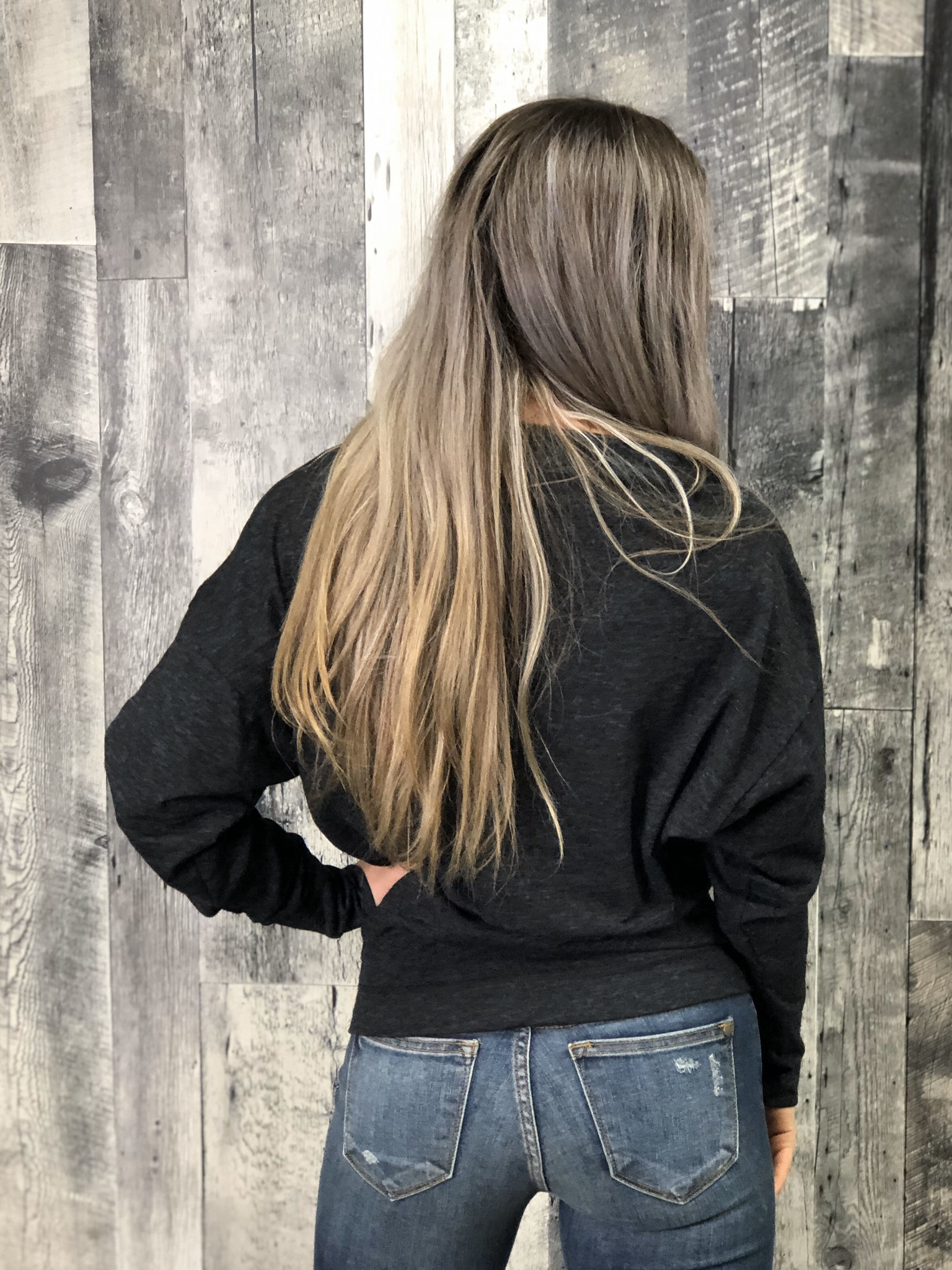Boat neck zipper dolman sweatshirt