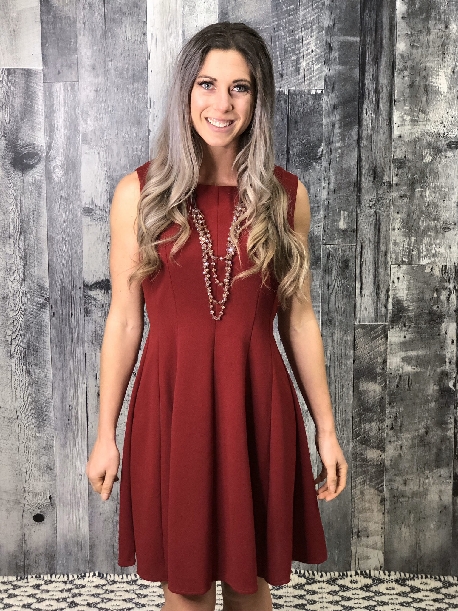 Red Fit and Flair Dress 84205