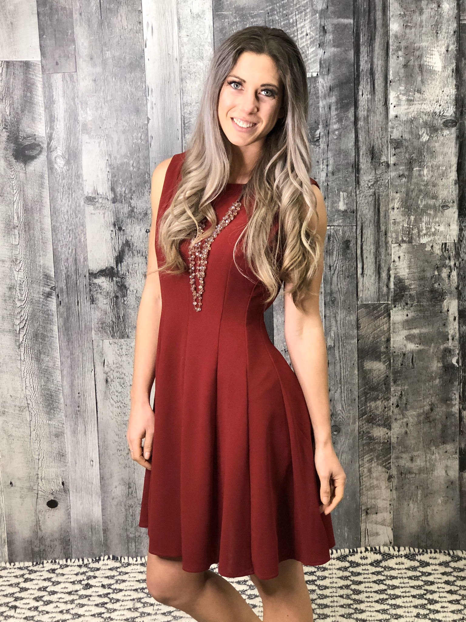 Red Fit and Flair Dress