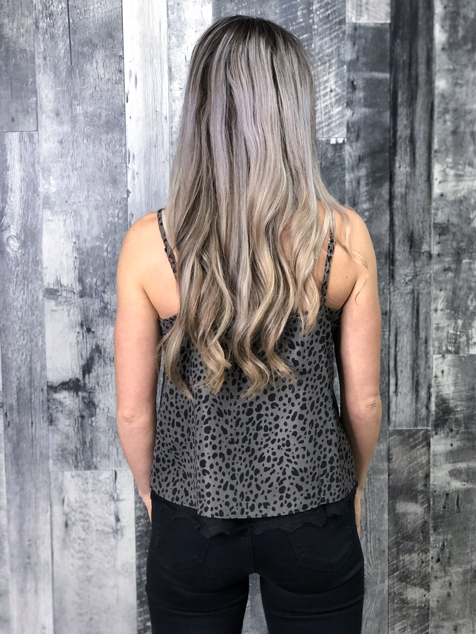 Grey Spotted Lace Tank