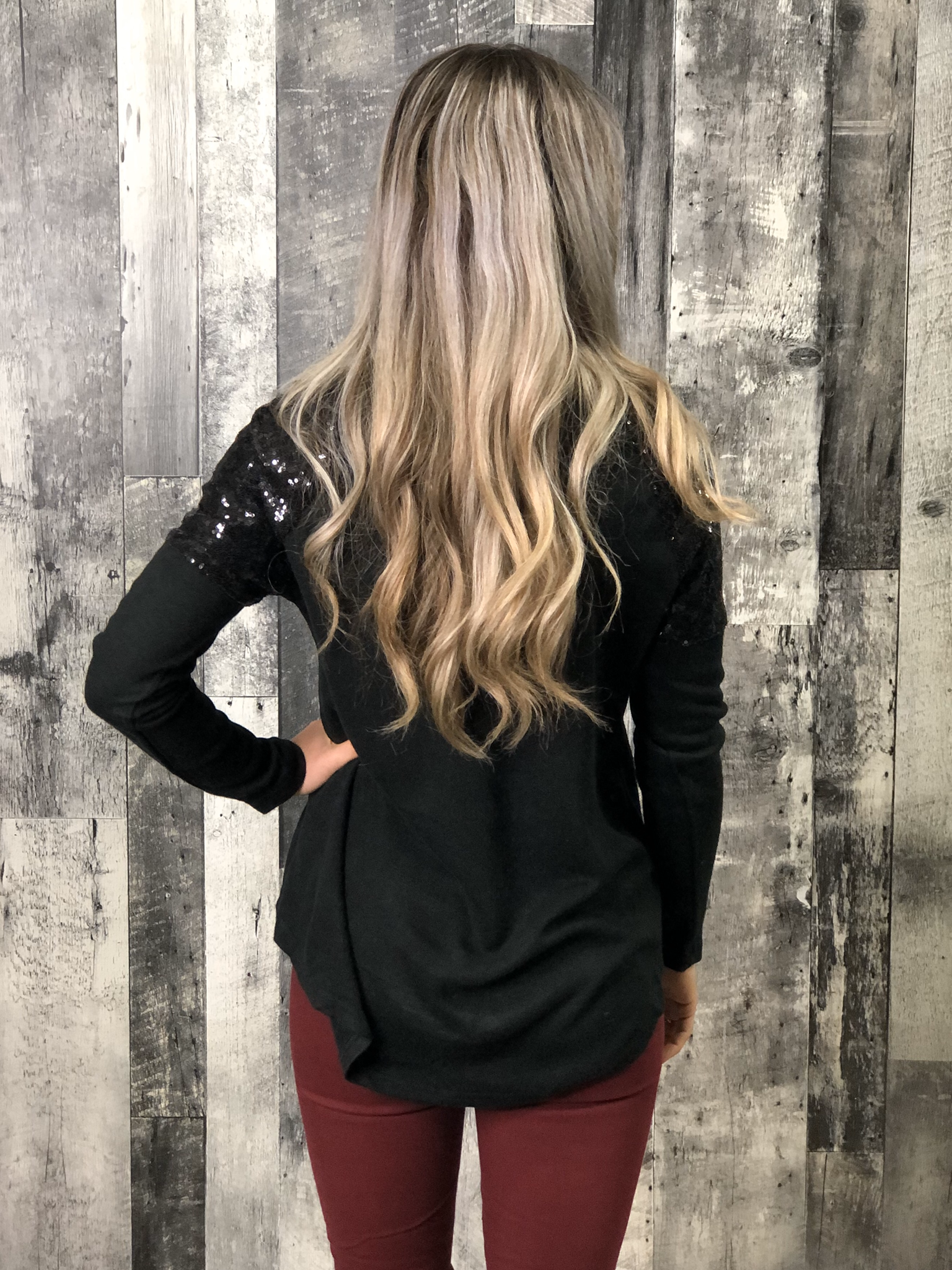 Black Sequin Sweater