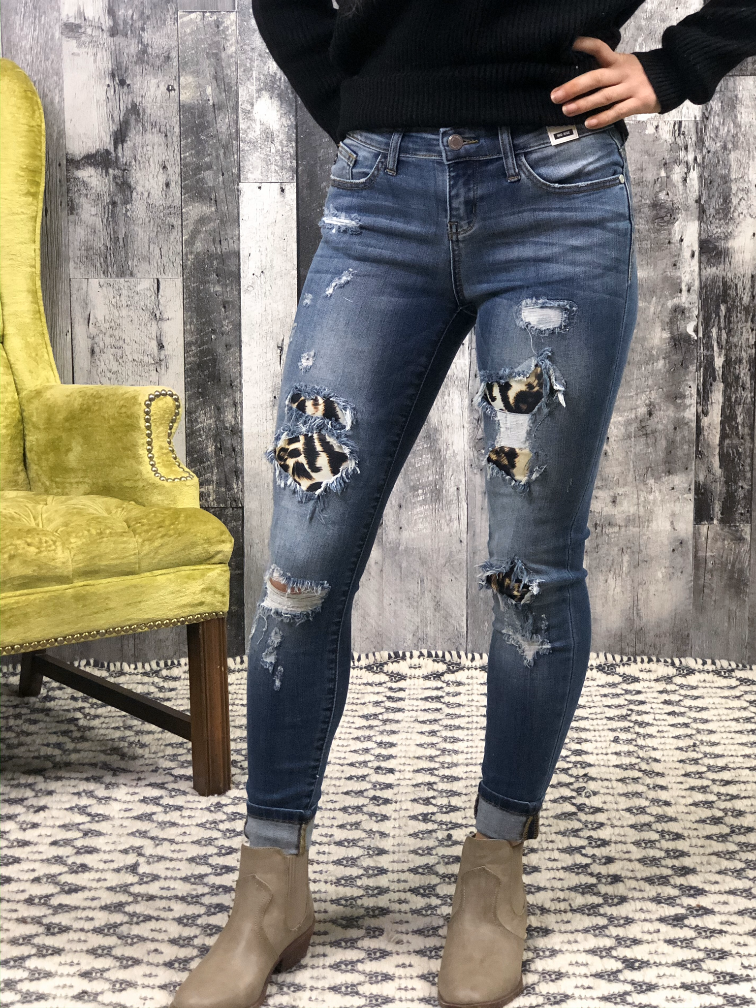 JUDY BLUE Cheetah Skinny Jean 84290