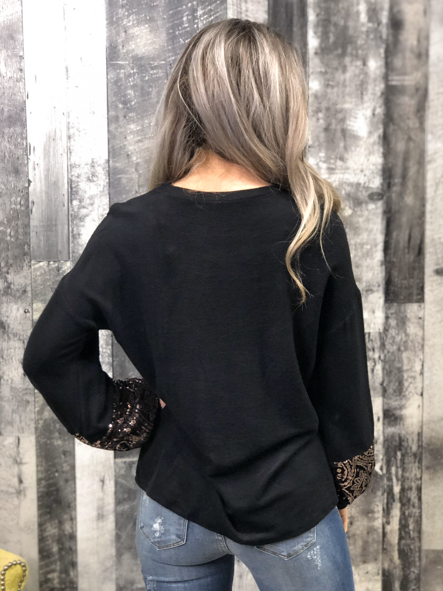 Rose Gold Sleeve Detail Top