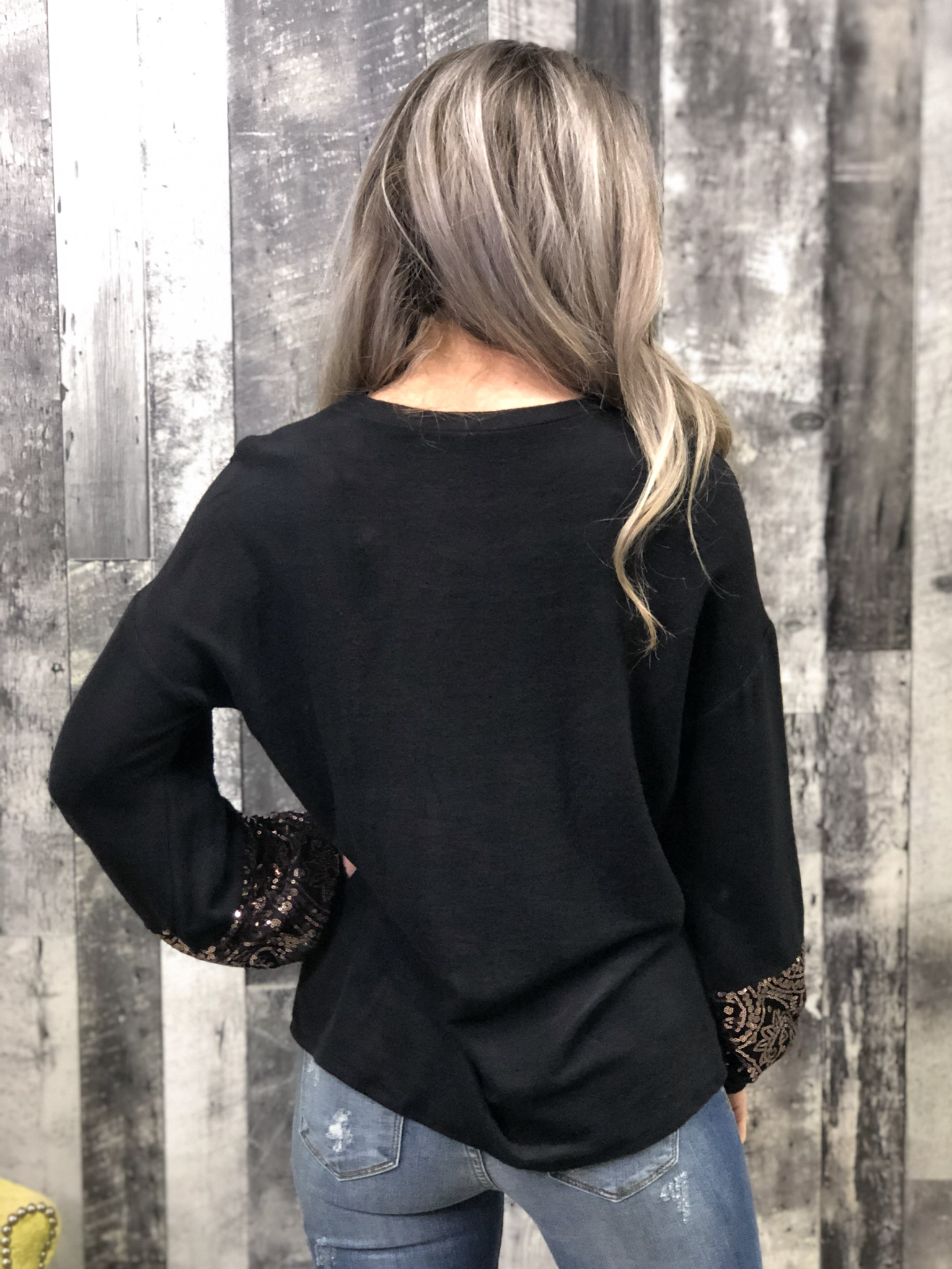 Rose Gold Sleeve Detail Top