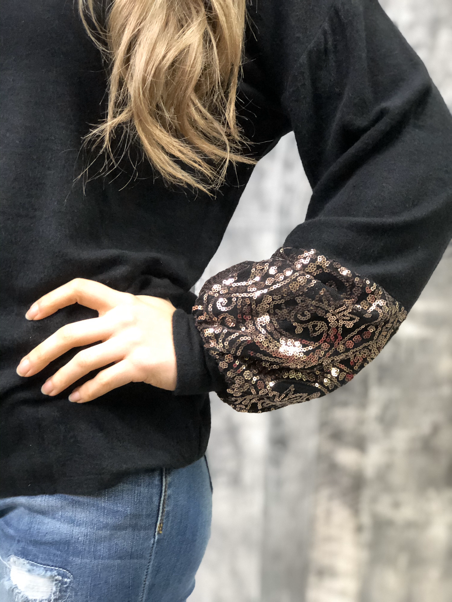 Rose Gold Sleeve Detail Top