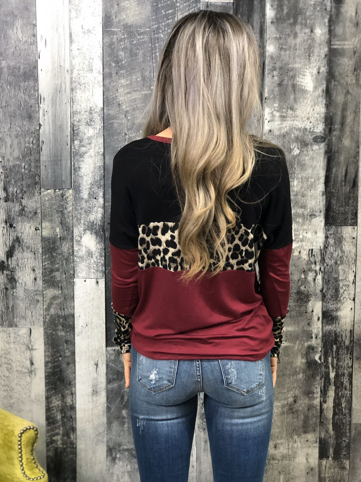 Cheetah Color Block Long Sleeve