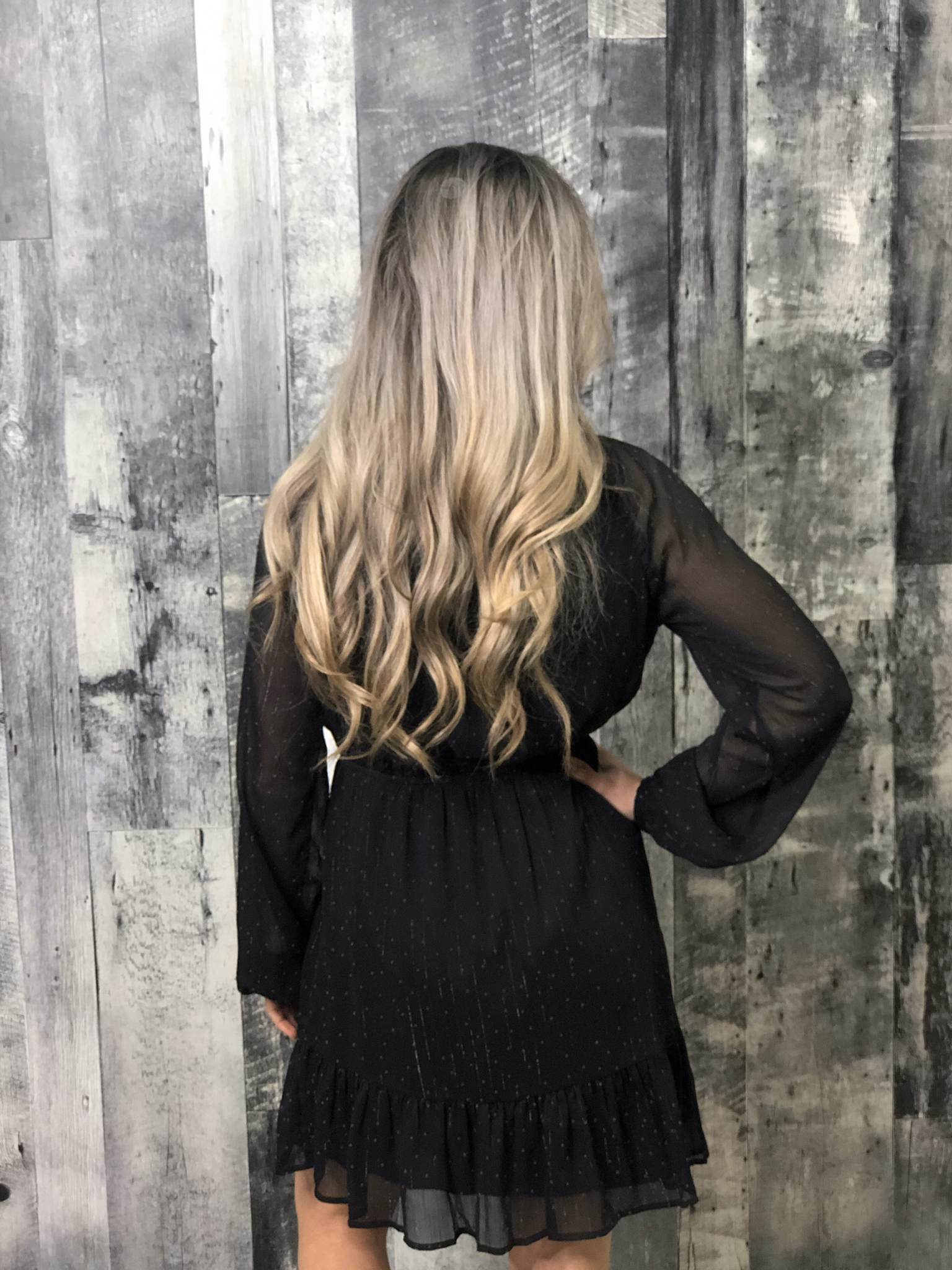 Black Polka Dotted Holiday Dress