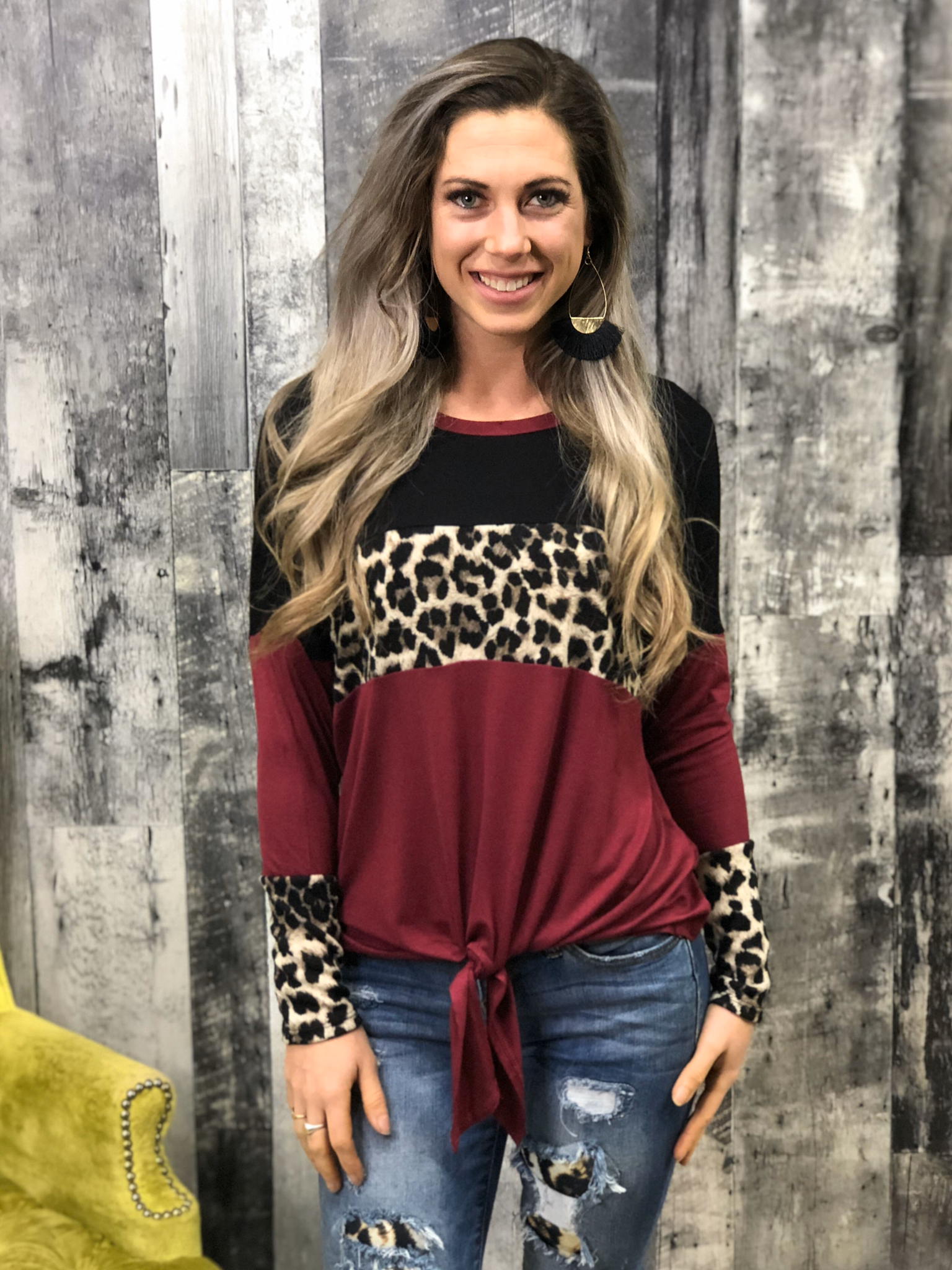 Cheetah Color Block Long Sleeve 84379
