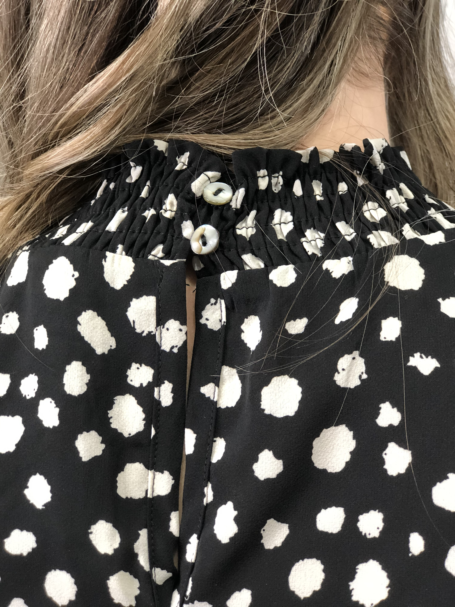 Dalmatian Print Side Tie Blouse