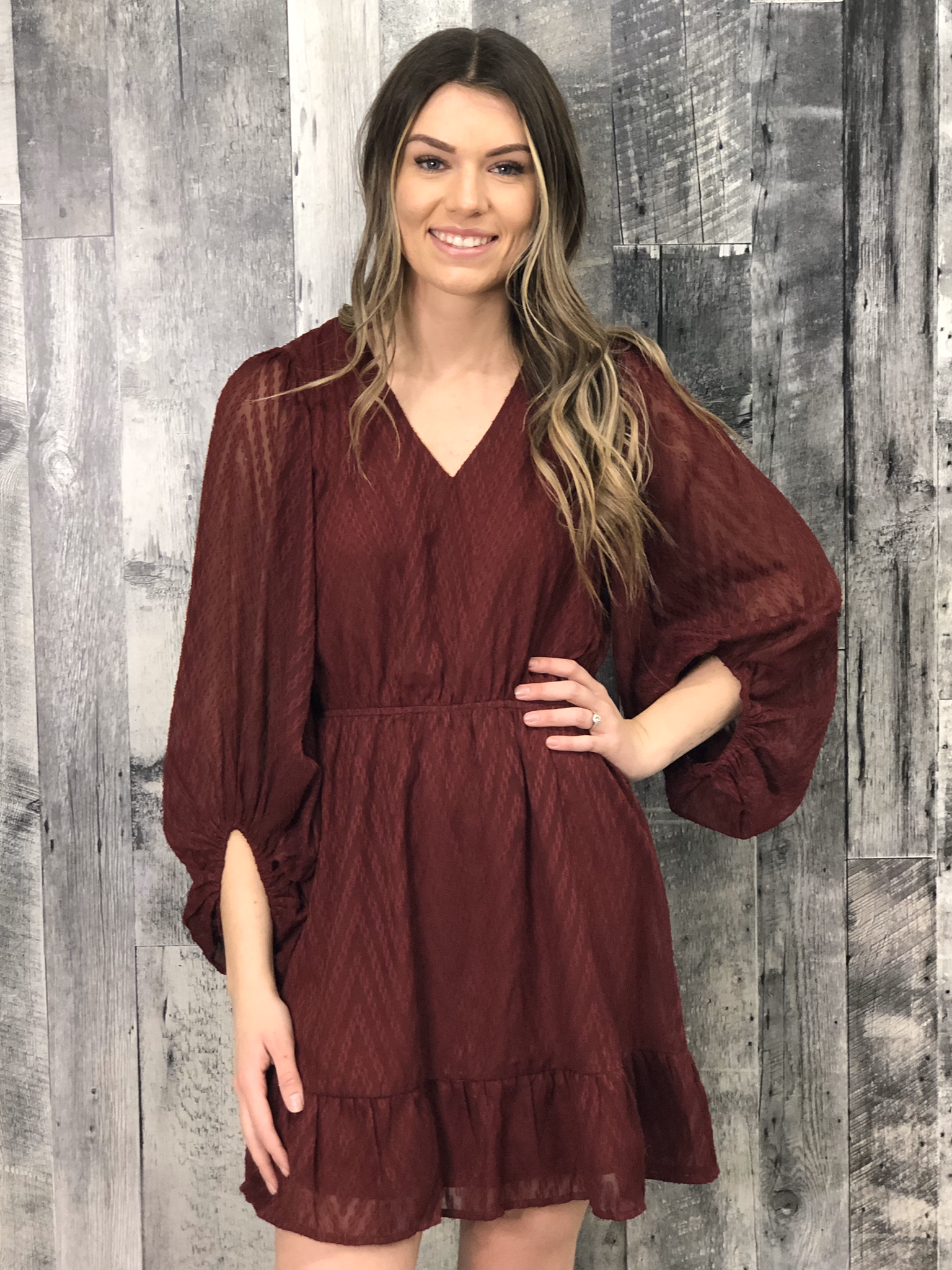 Cranberry Textured Dress 84600