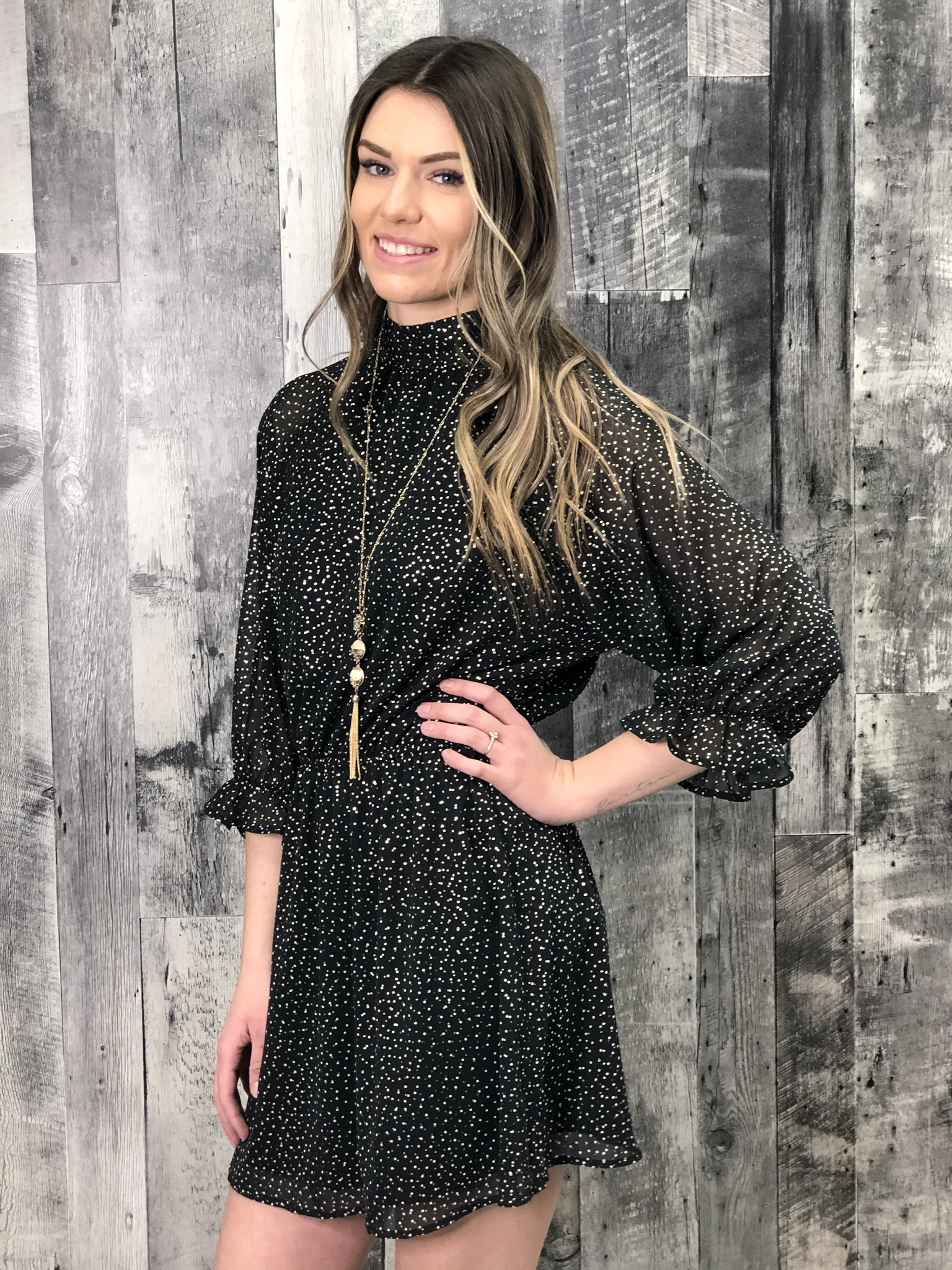 New Year Sparkle Dot Dress