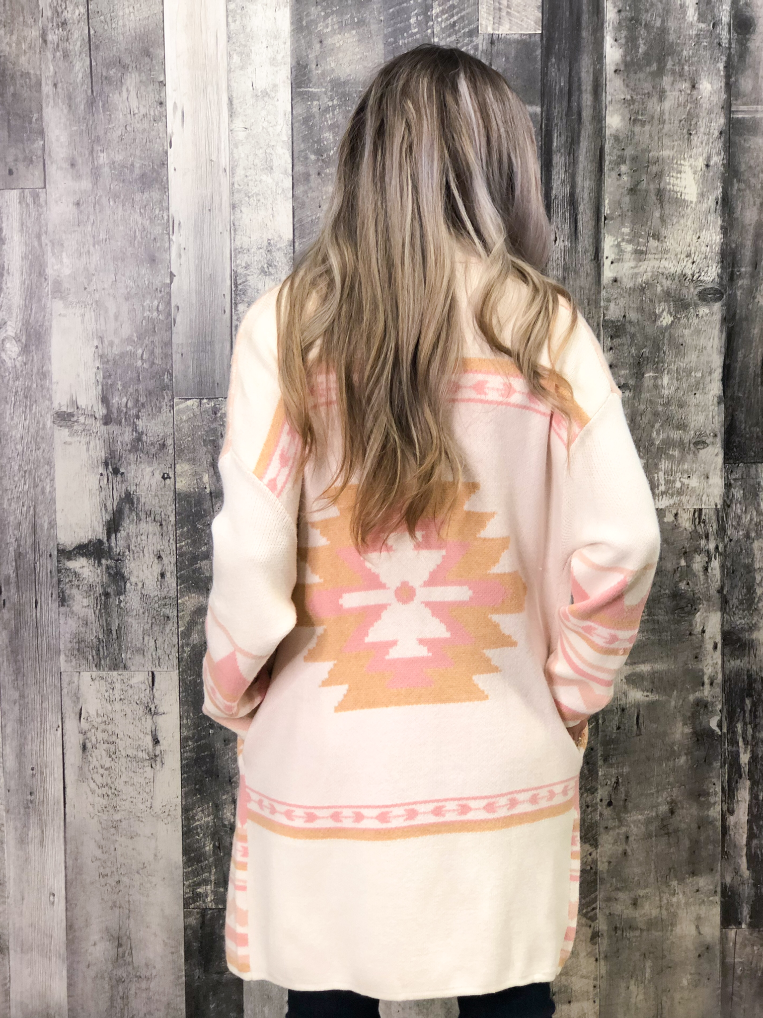 Blush and Ivory Aztec Cardigan