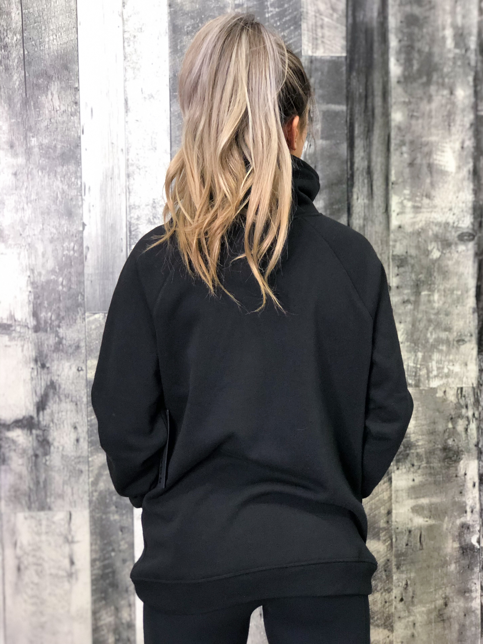 Athletic Cowl Neck Sweater - Black