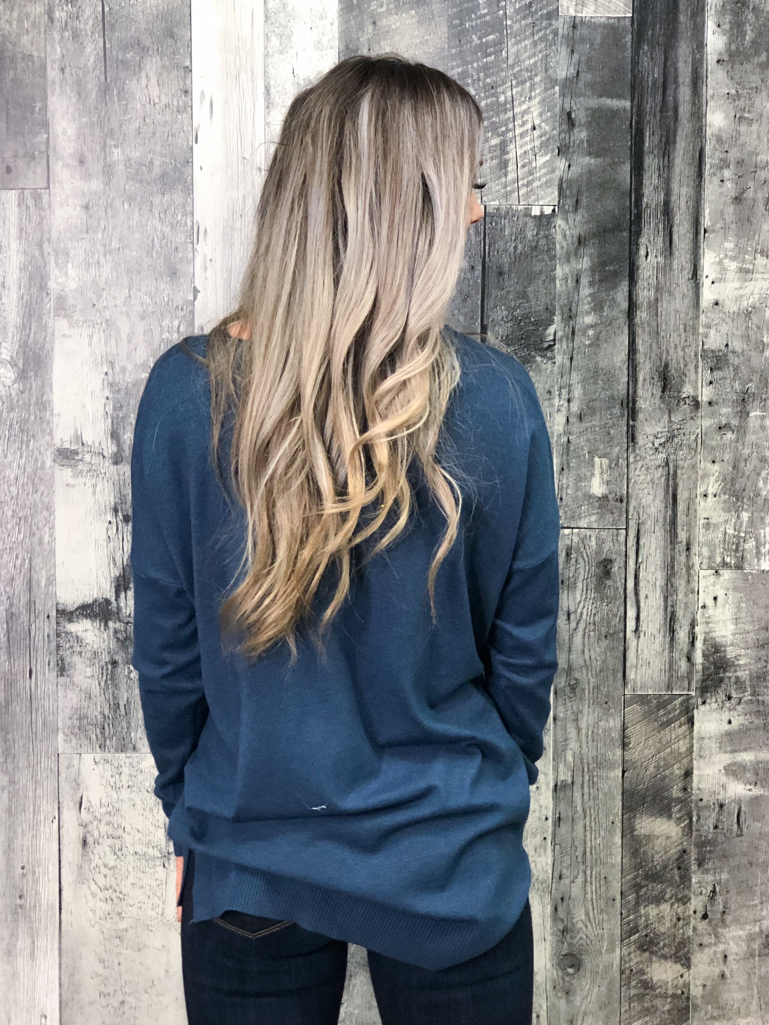 Teal V-Neck Sweatshirt
