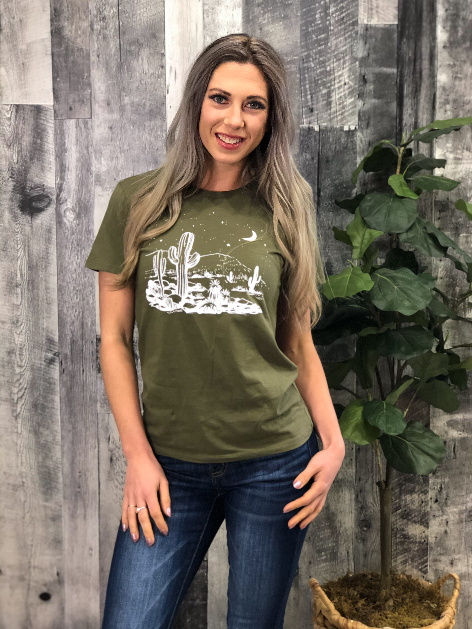 Cactus Tee - Olive 999986
