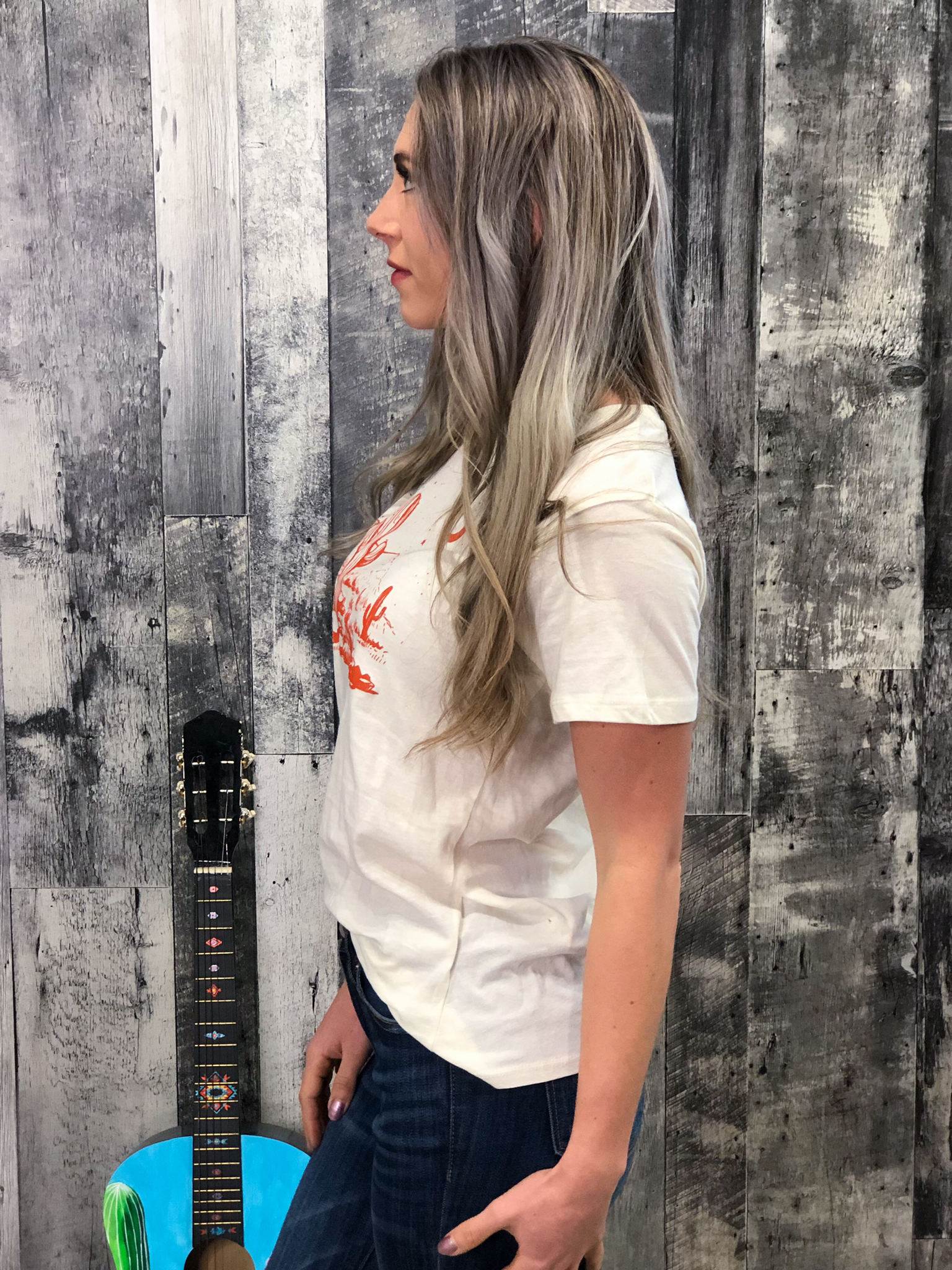 Cactus Tee - Ivory and Rust