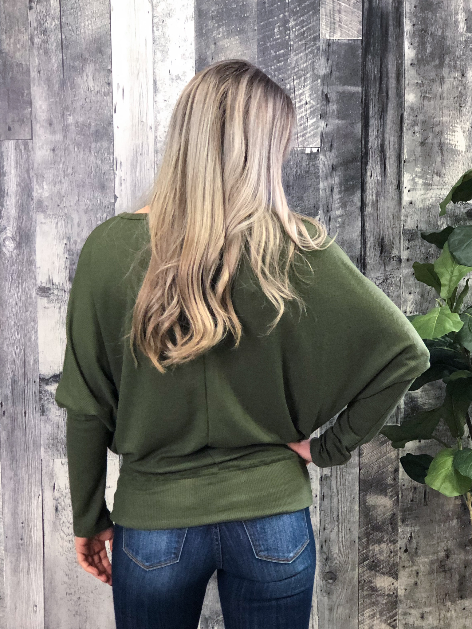 Olive Thermal Long Sleeve Dolman