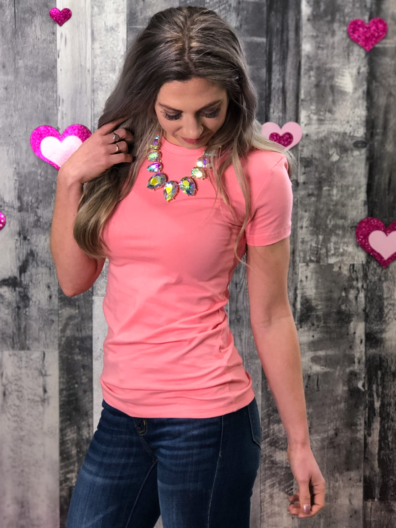 Hot Pink Fitted Tee 20009