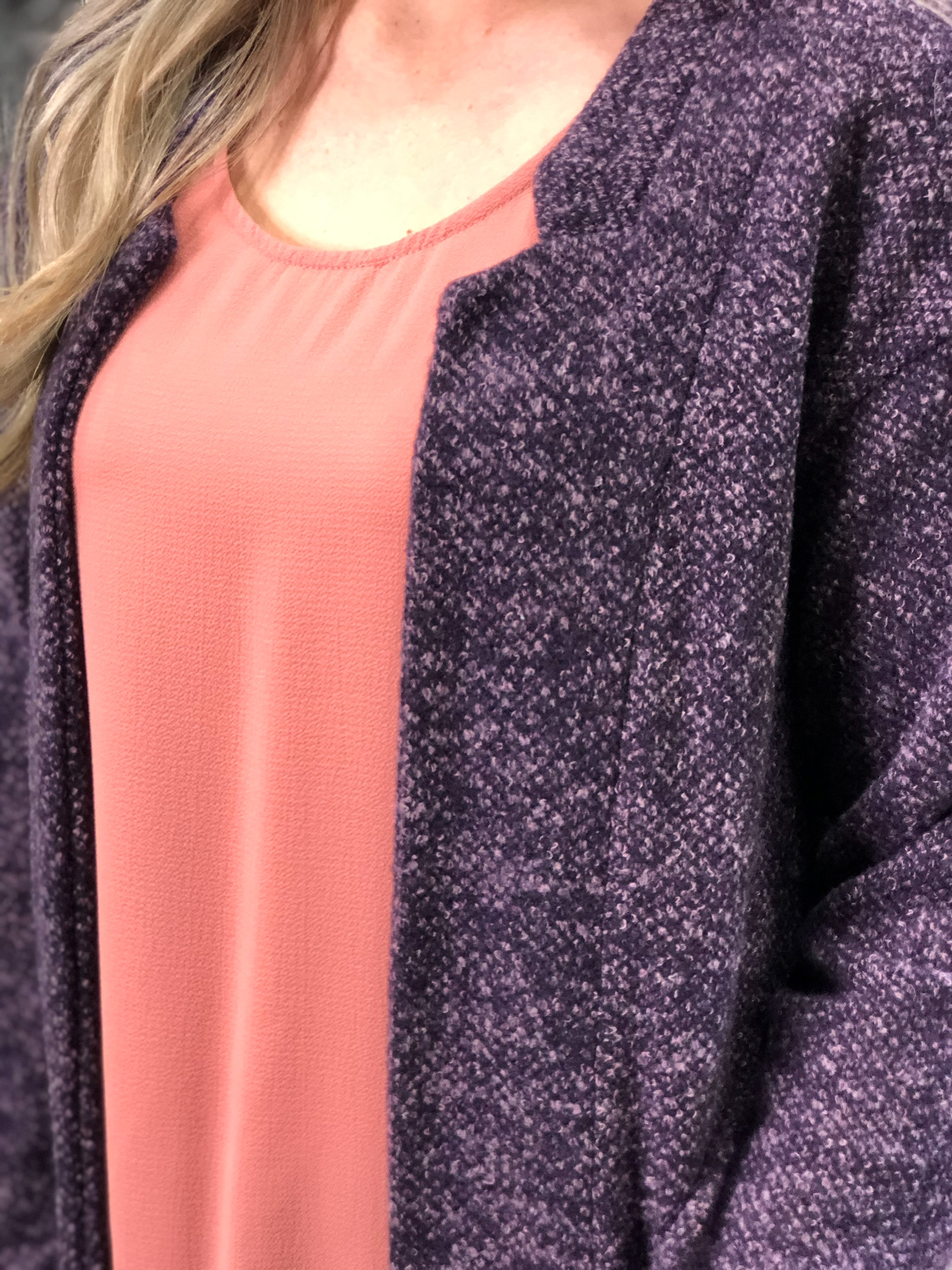 Heathered Purple Dress Cardigan