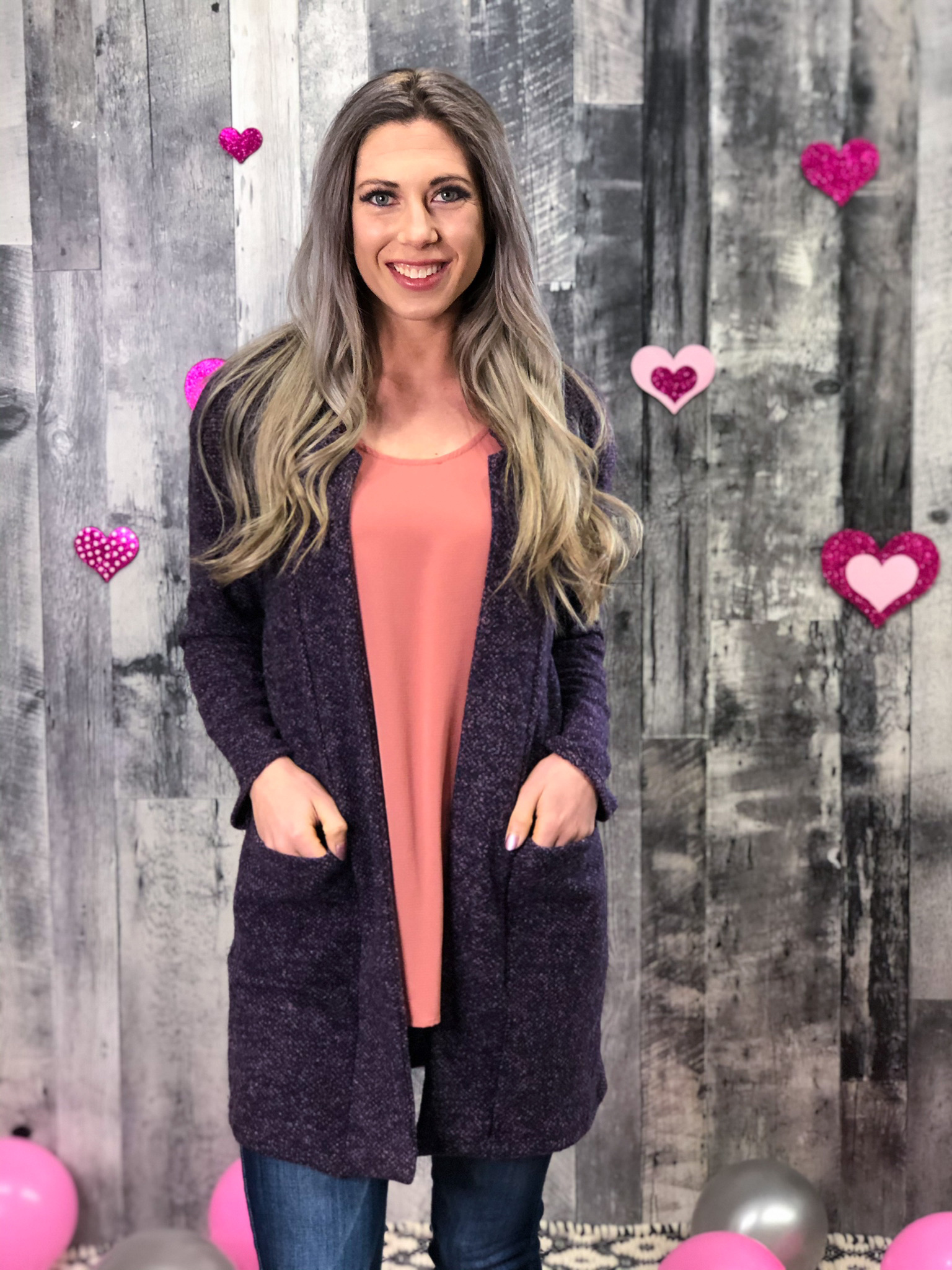 Heathered Purple Dress Cardigan