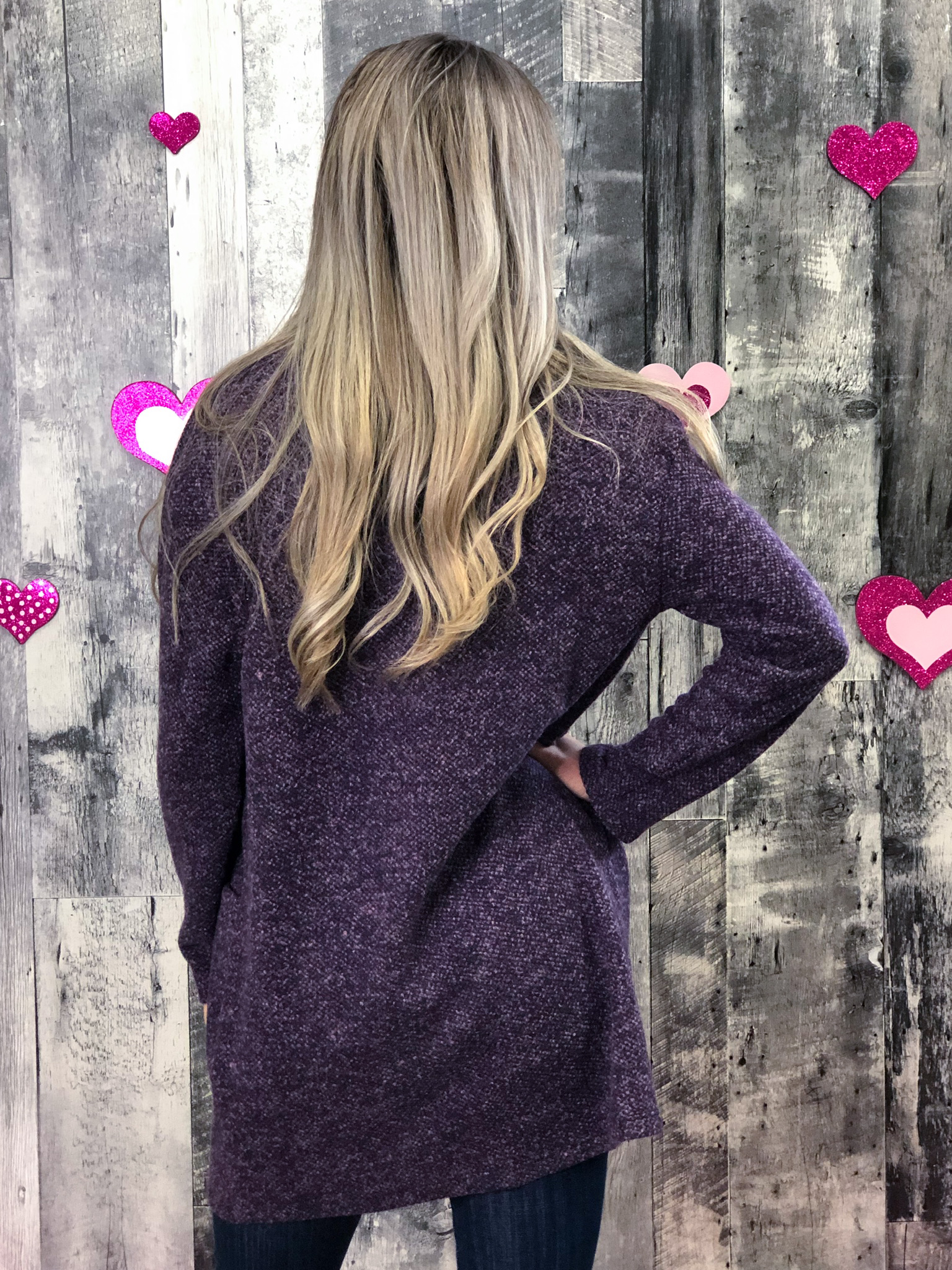 Heathered Purple Dress Cardigan