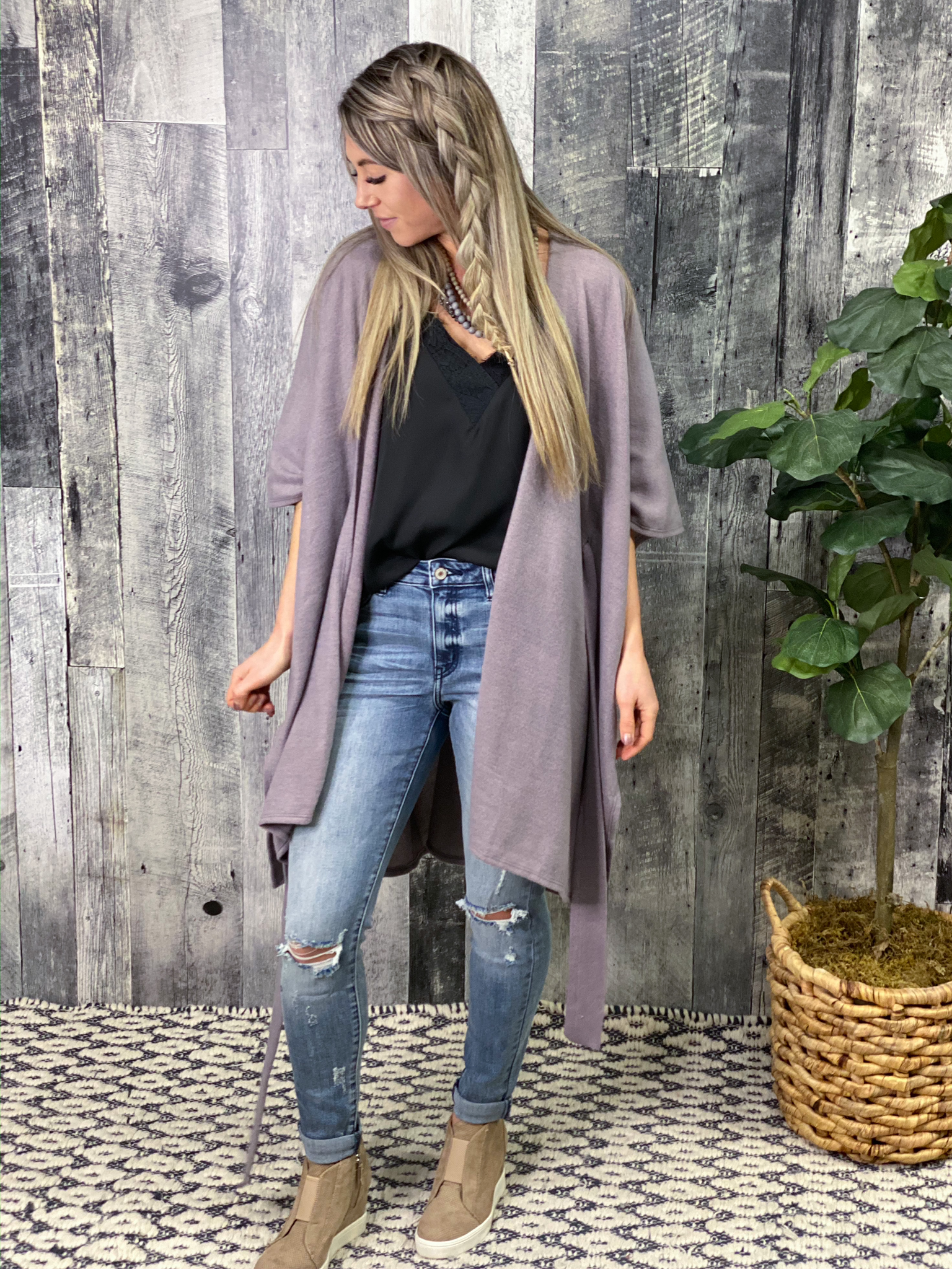 Lavender Cape Poncho 3016