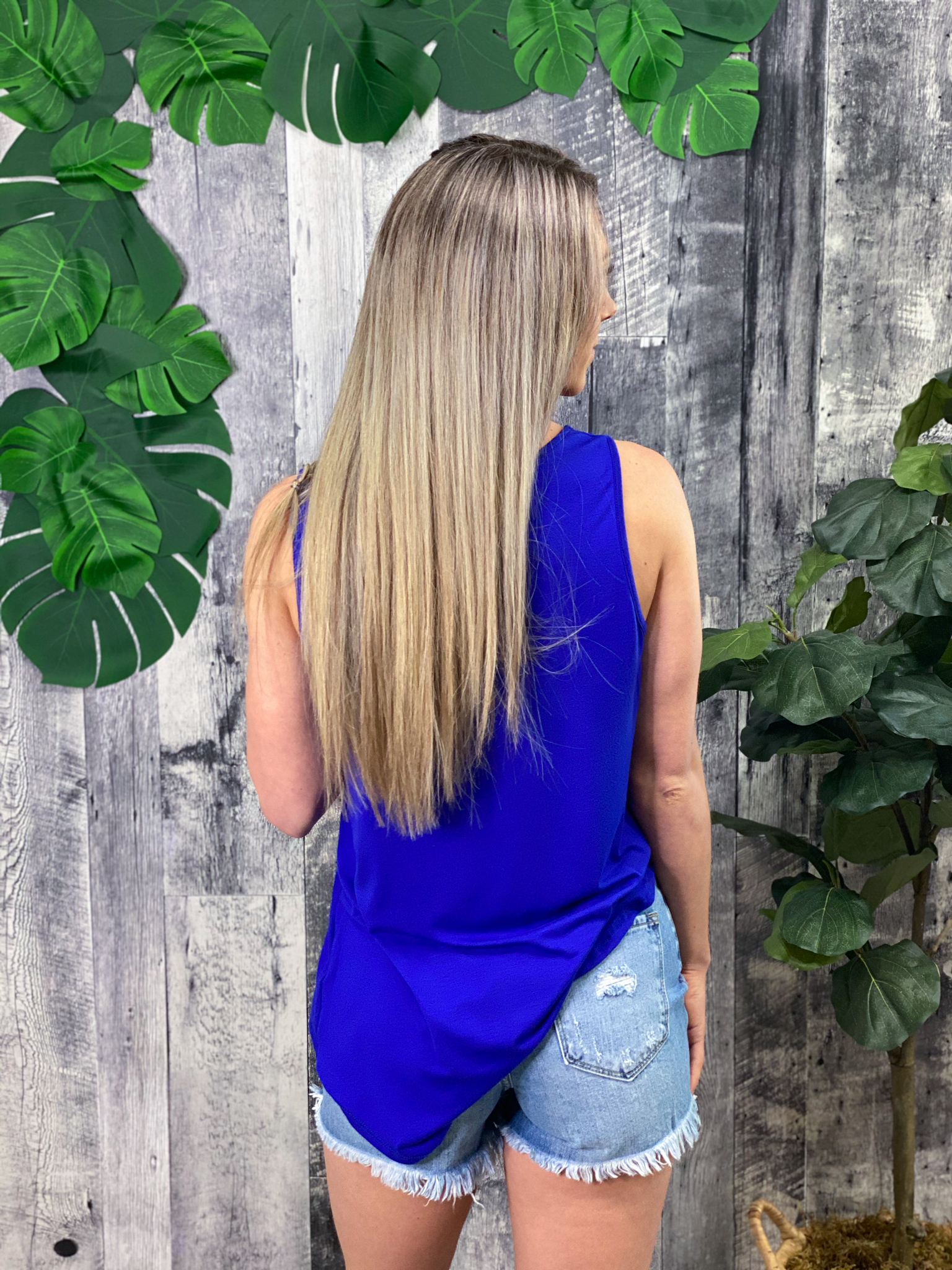 Blue Criss Cross Tank
