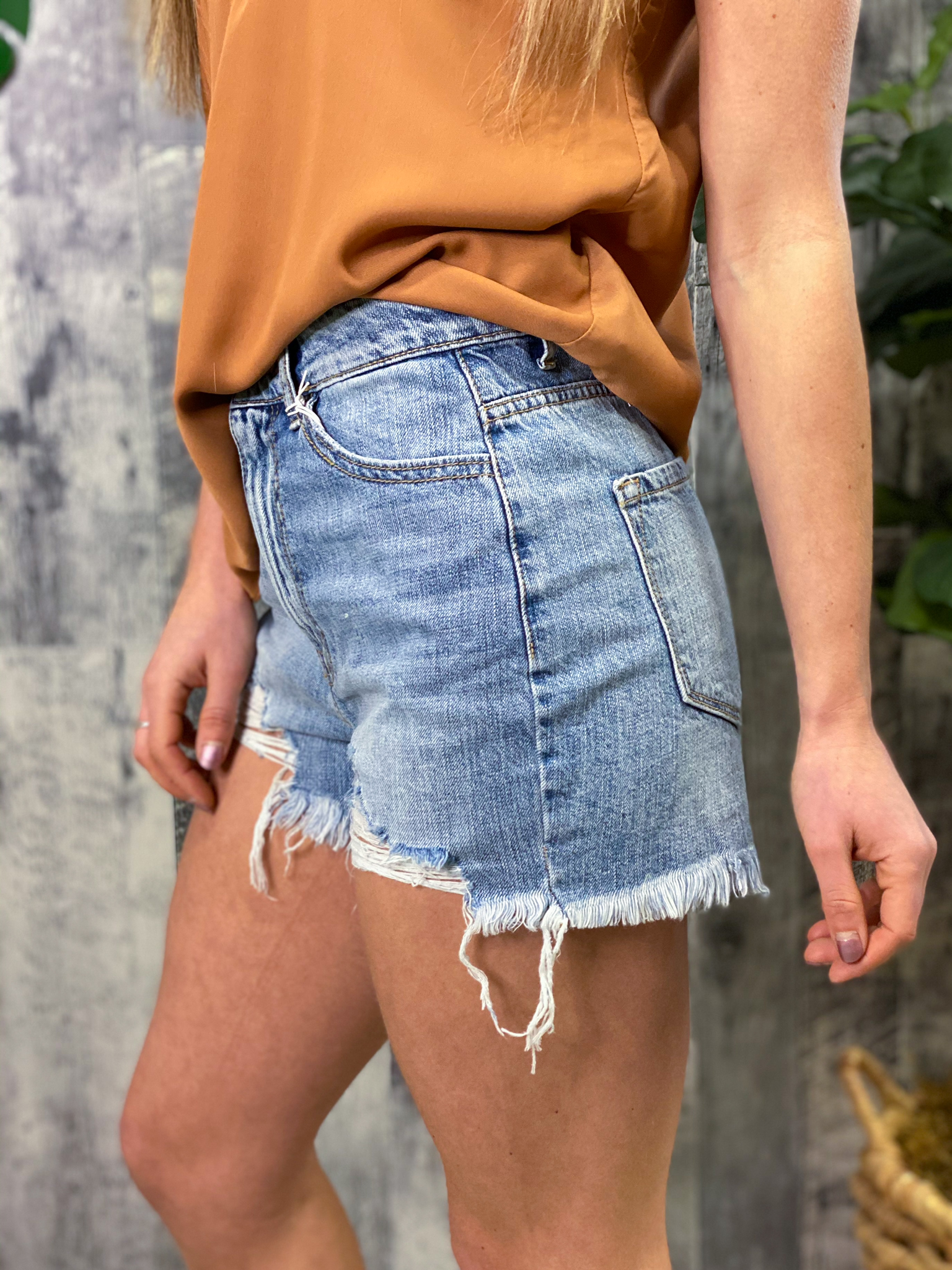 Kan Can Distressed Denim Shorts