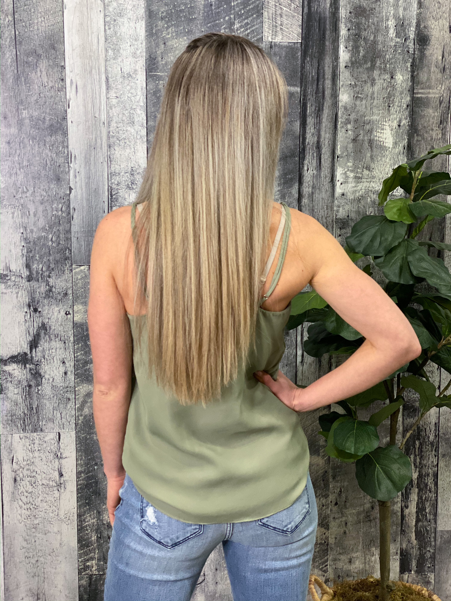 Lace Cami Tank - Olive