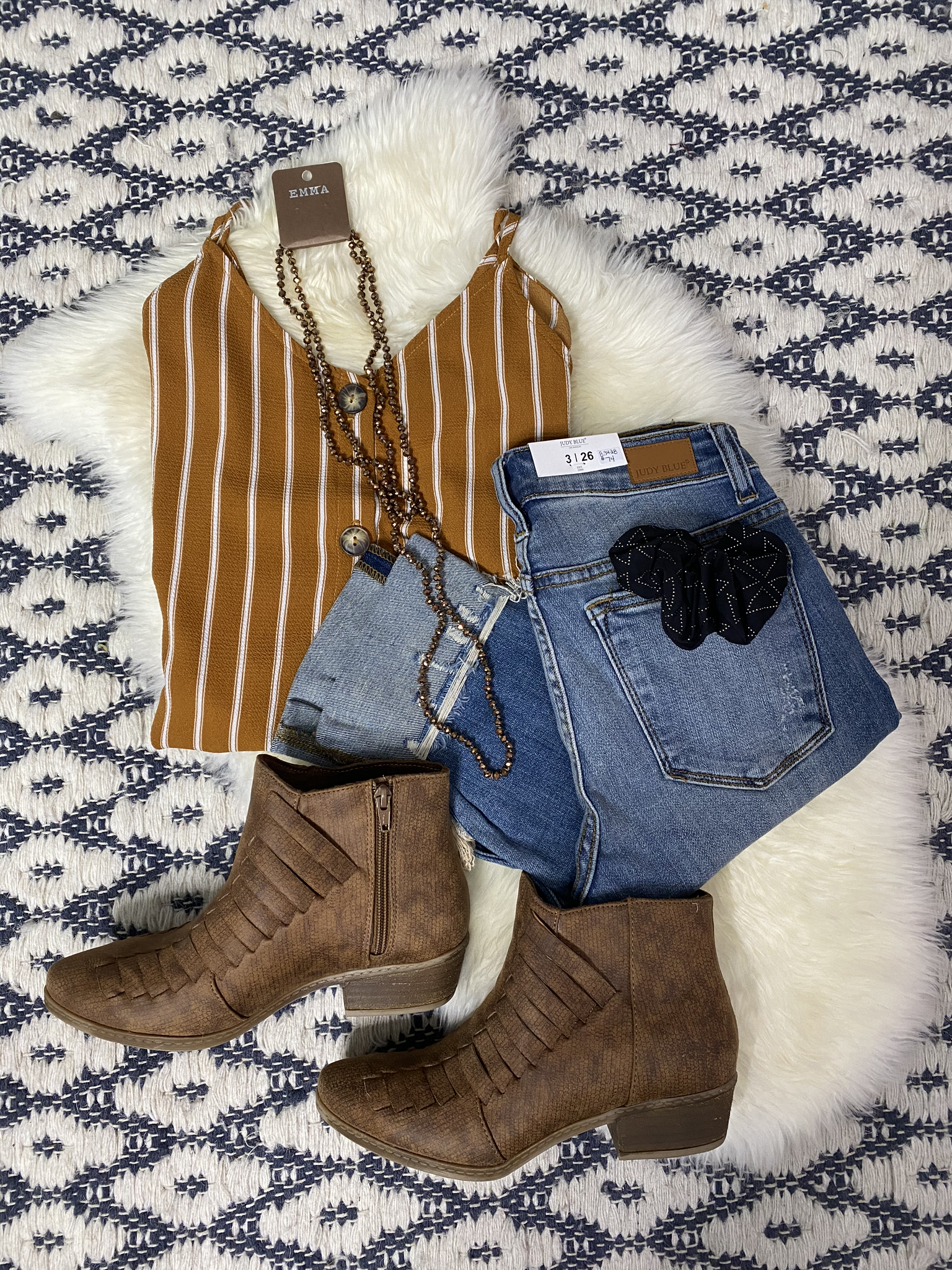 Brown Basket Weave Bootie 84946