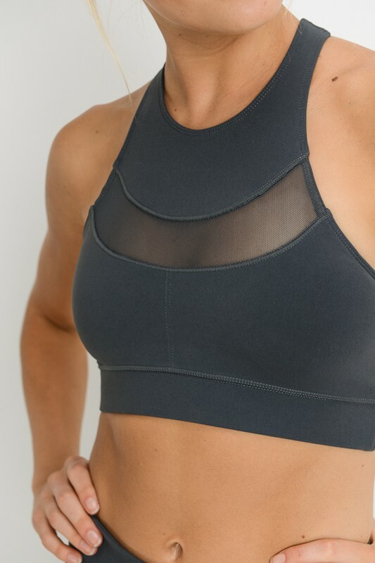 Athletic Bra -High neckline mesh bra 85000