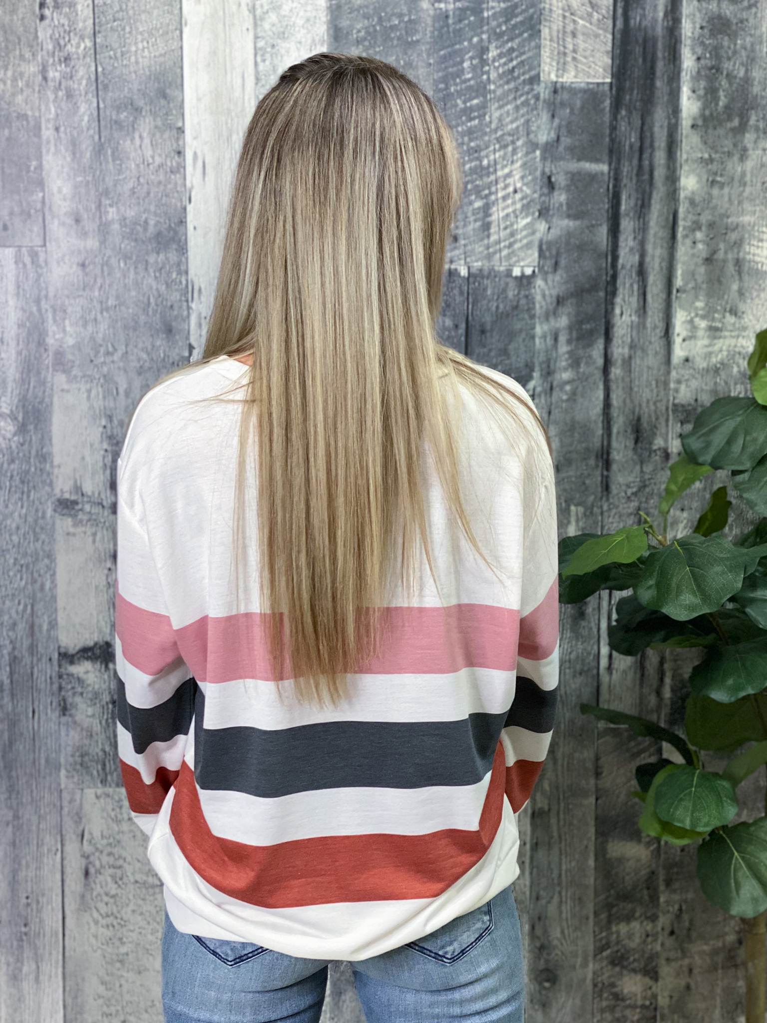 White Striped Sweatshirt
