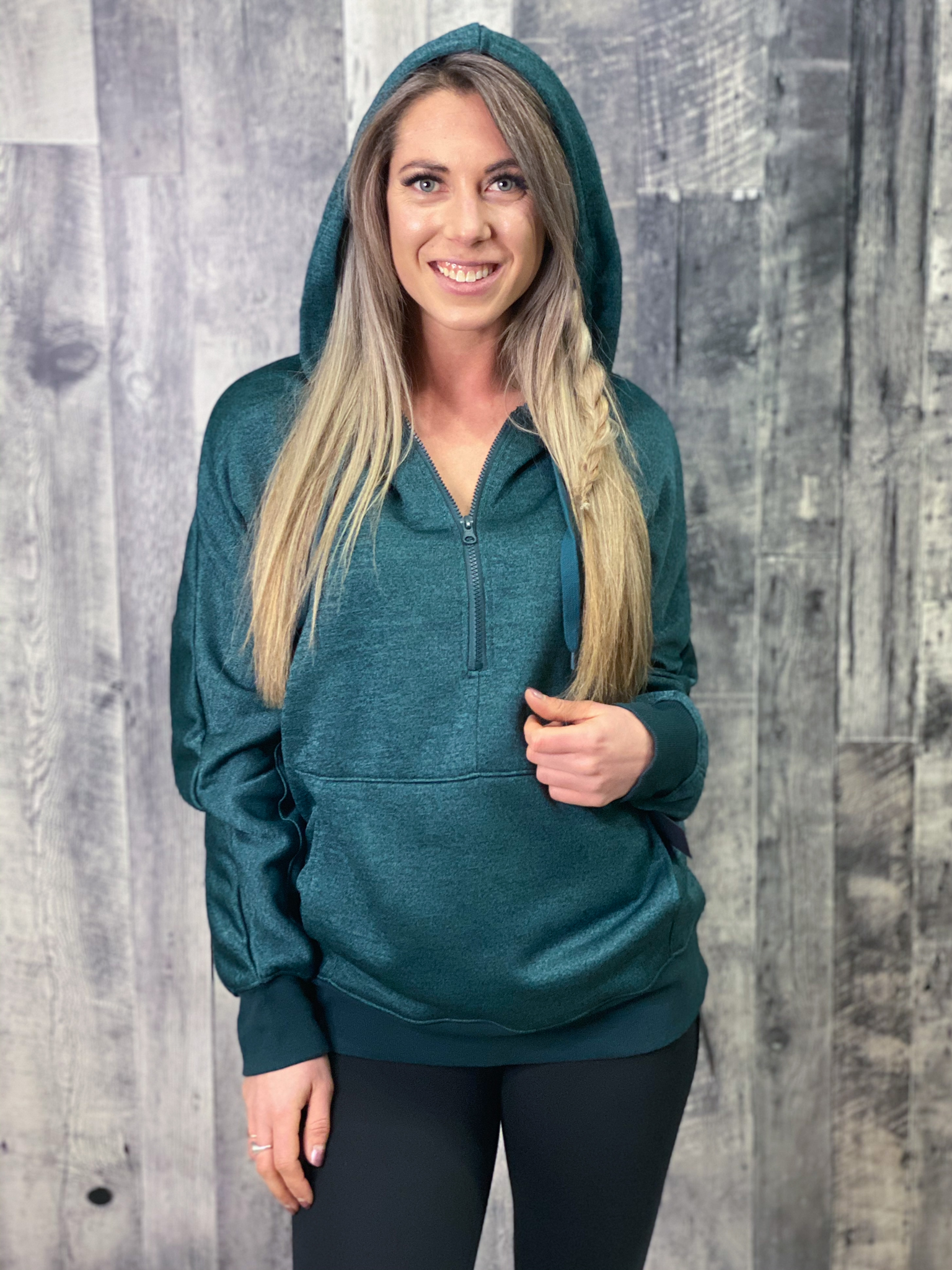 Athleisure Hoodie Pullover - Green