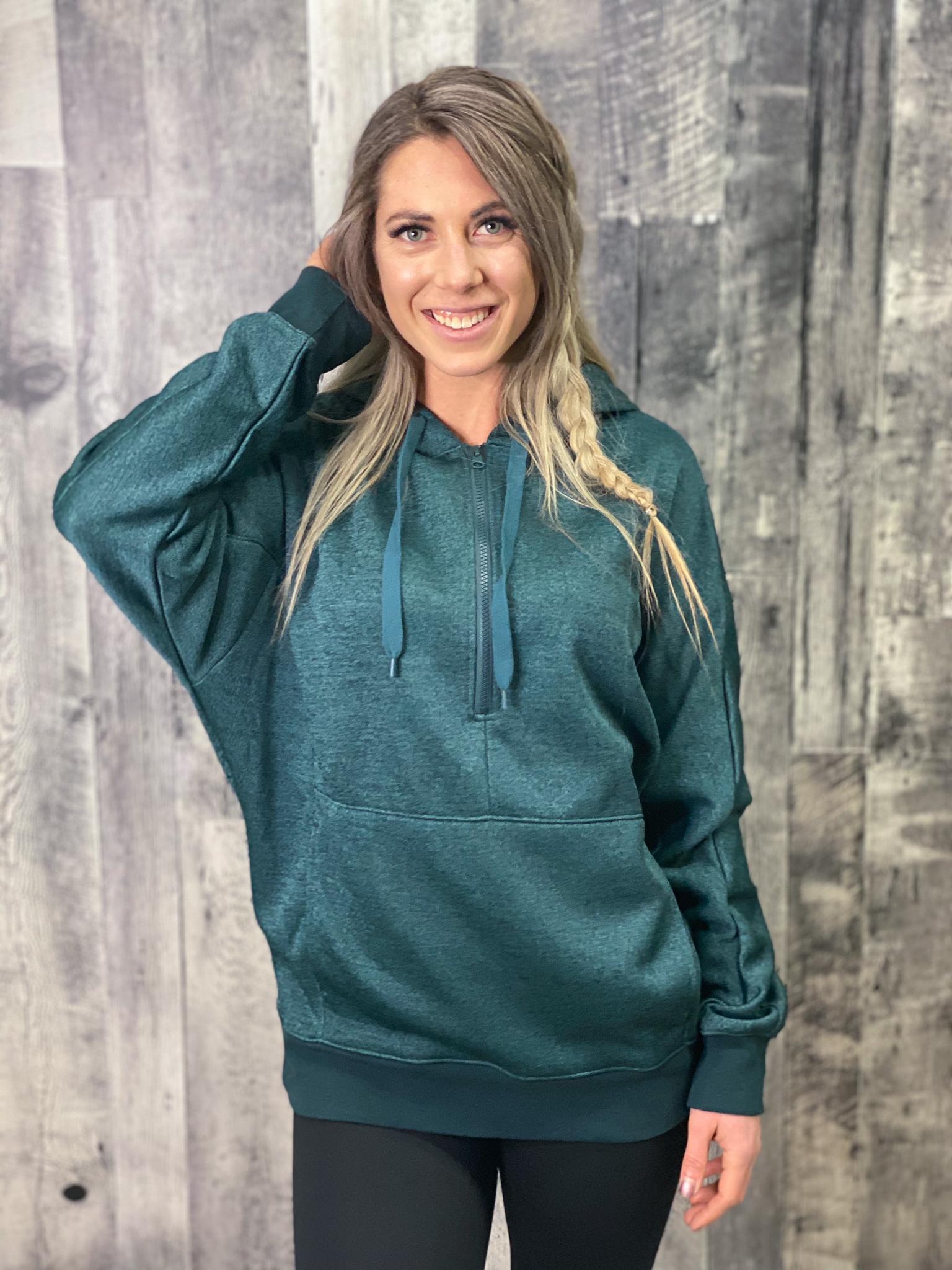 Athleisure Hoodie Pullover - Green